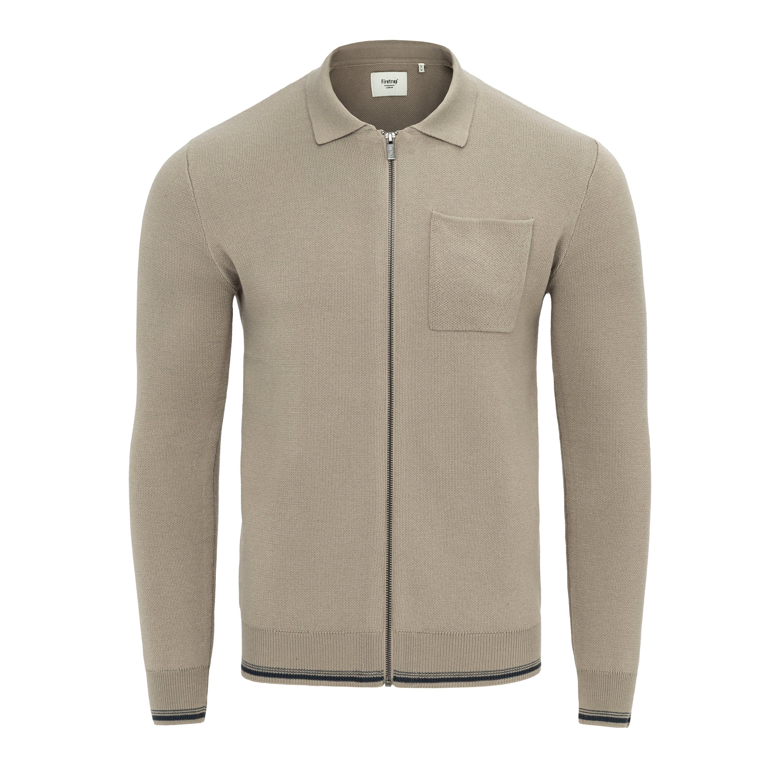 Grijs - Firetrap - Mens Long Sleeve Cardigan - 1