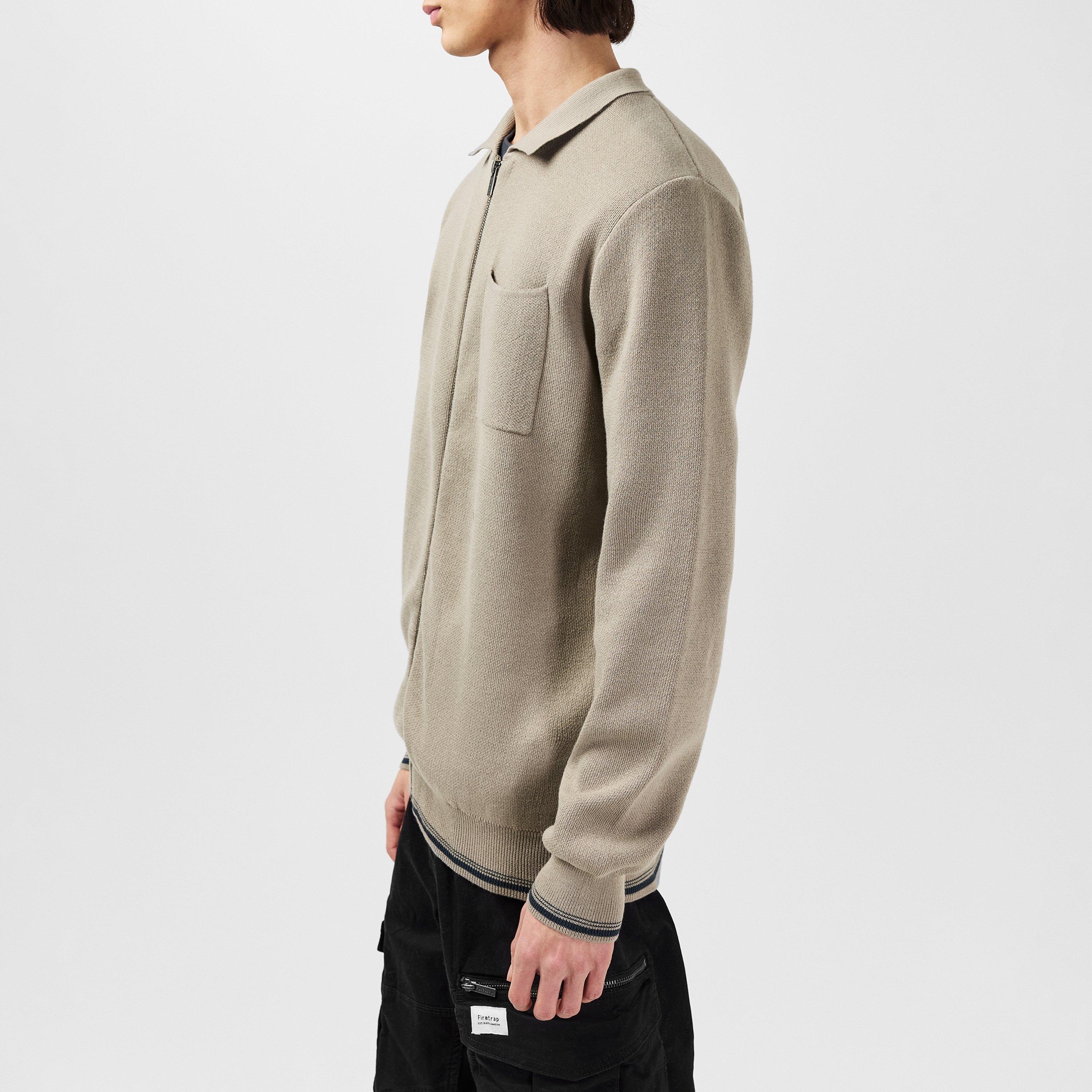 Grau - Firetrap - Mens Long Sleeve Cardigan - 5