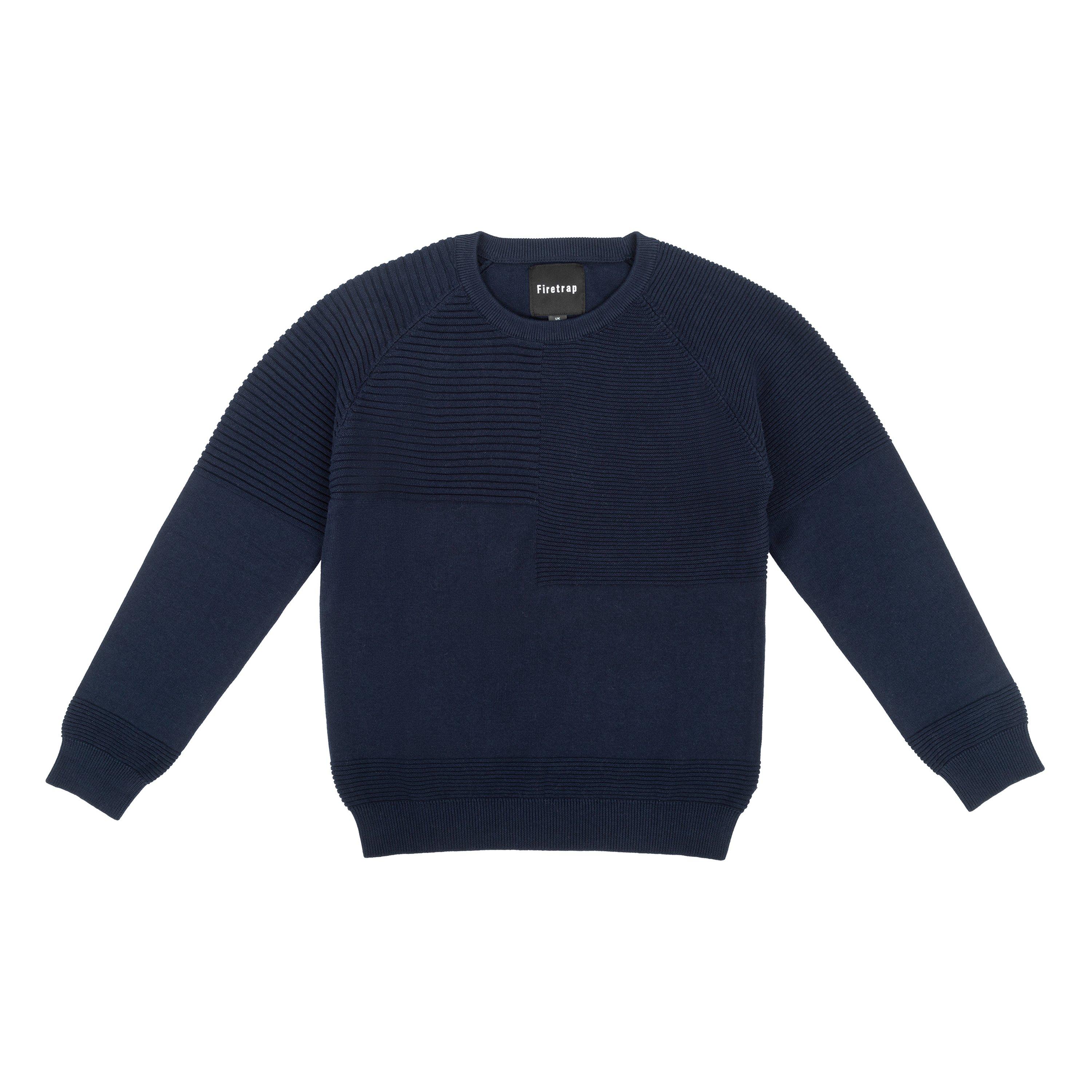 Azul Marinho - Firetrap - Boys Long Sleeve Crew Neck Knitted Top - 1