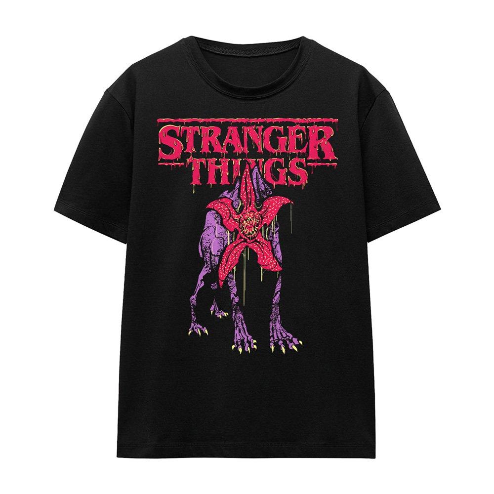 Black - Stranger Things - Stranger Things Demodog Drip T-Shirt Black - 4