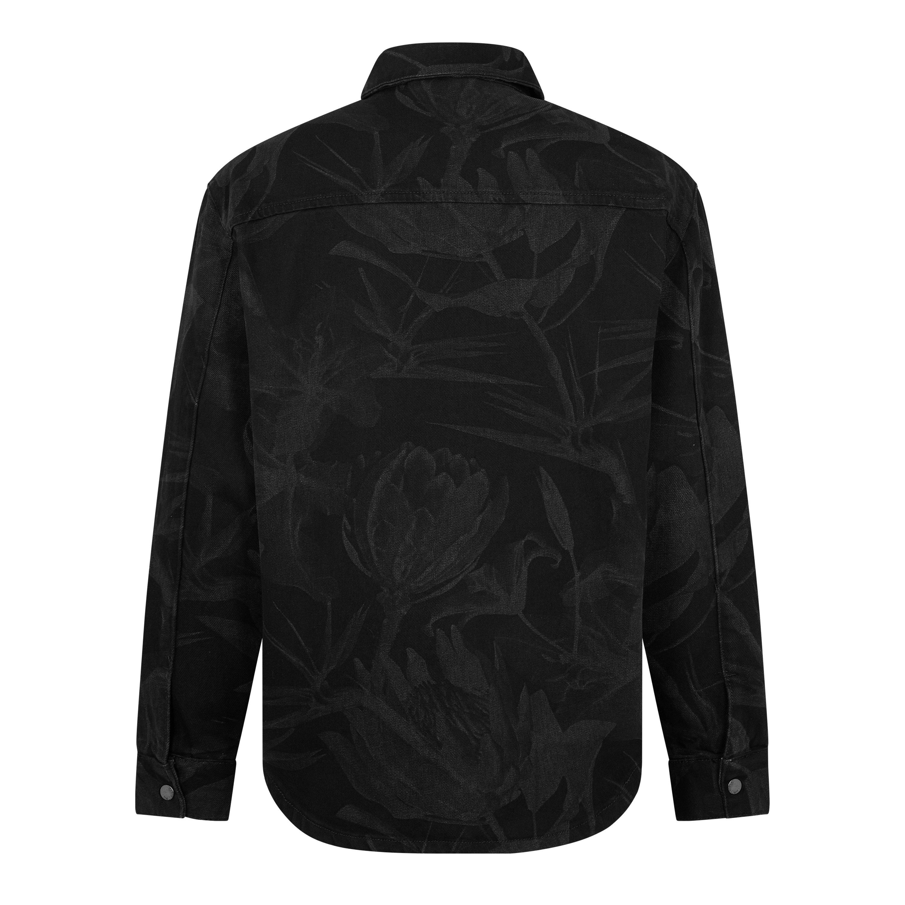 Black - Daily Paper - Men's Floral Laser Denim Jacket - 6