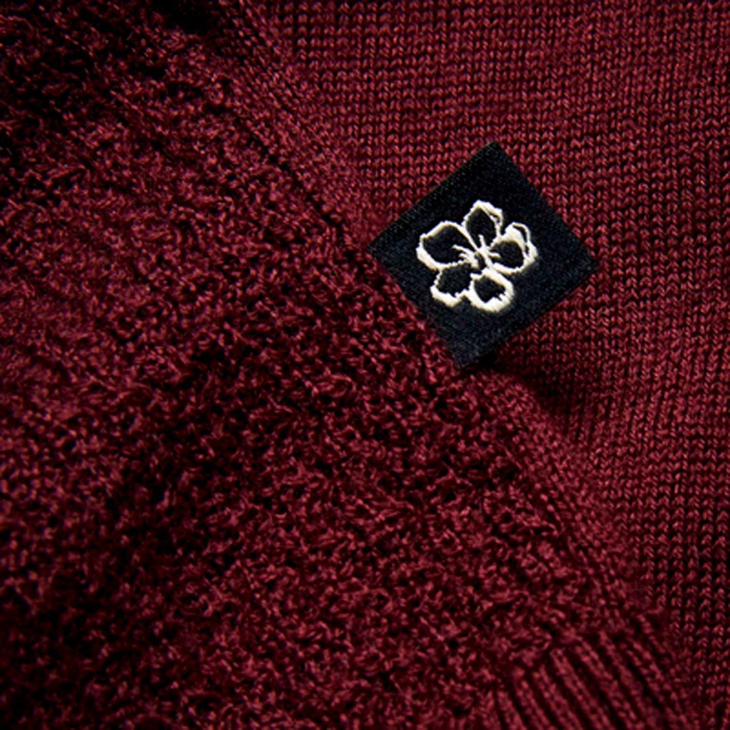 Red Maroon - Ted Baker - Adio Textured Front Polo Shirt - 6