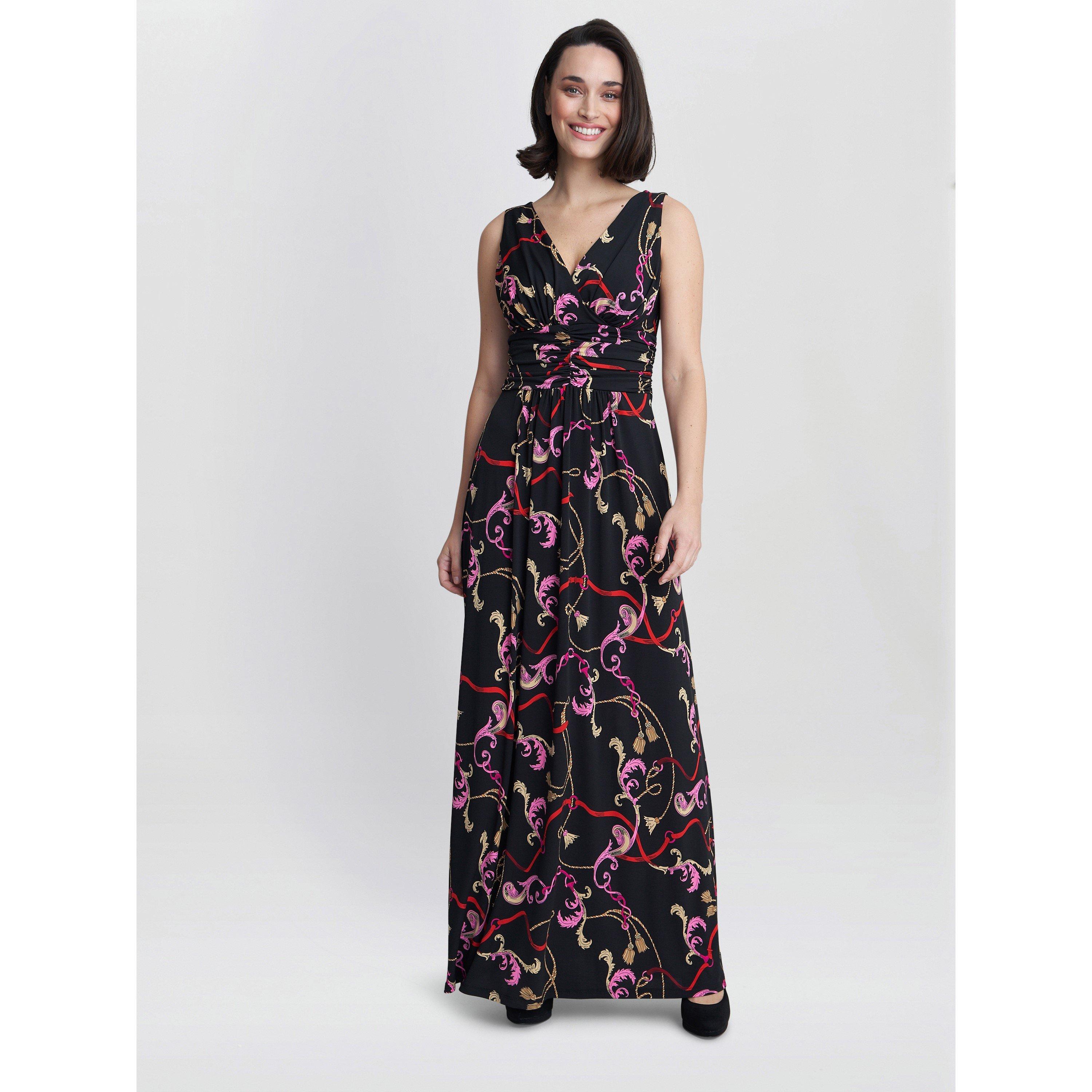 Black / Pink / - Gina Bacconi - Henrietta Jersey Maxi Dress - 1