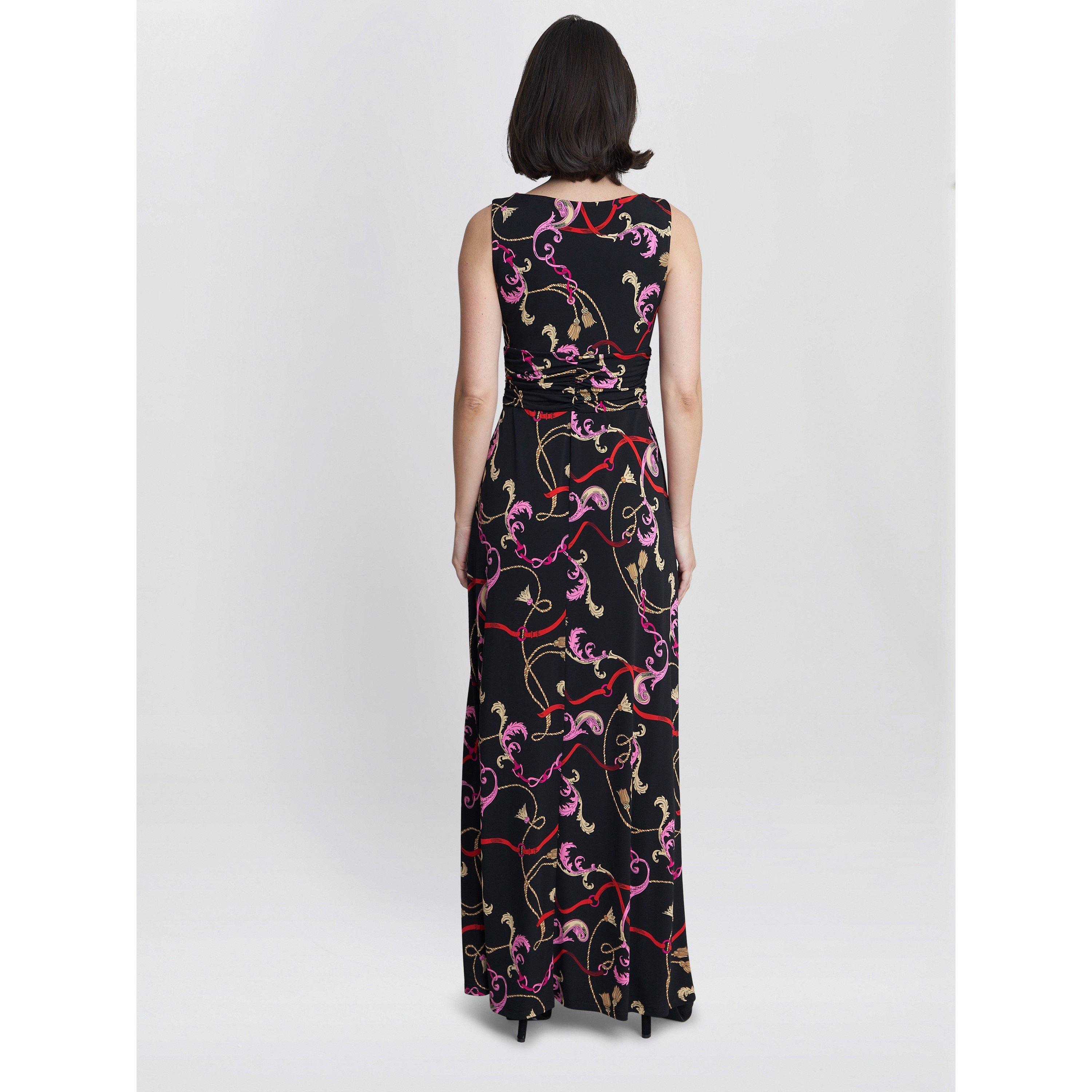 Black / Pink / - Gina Bacconi - Henrietta Jersey Maxi Dress - 2