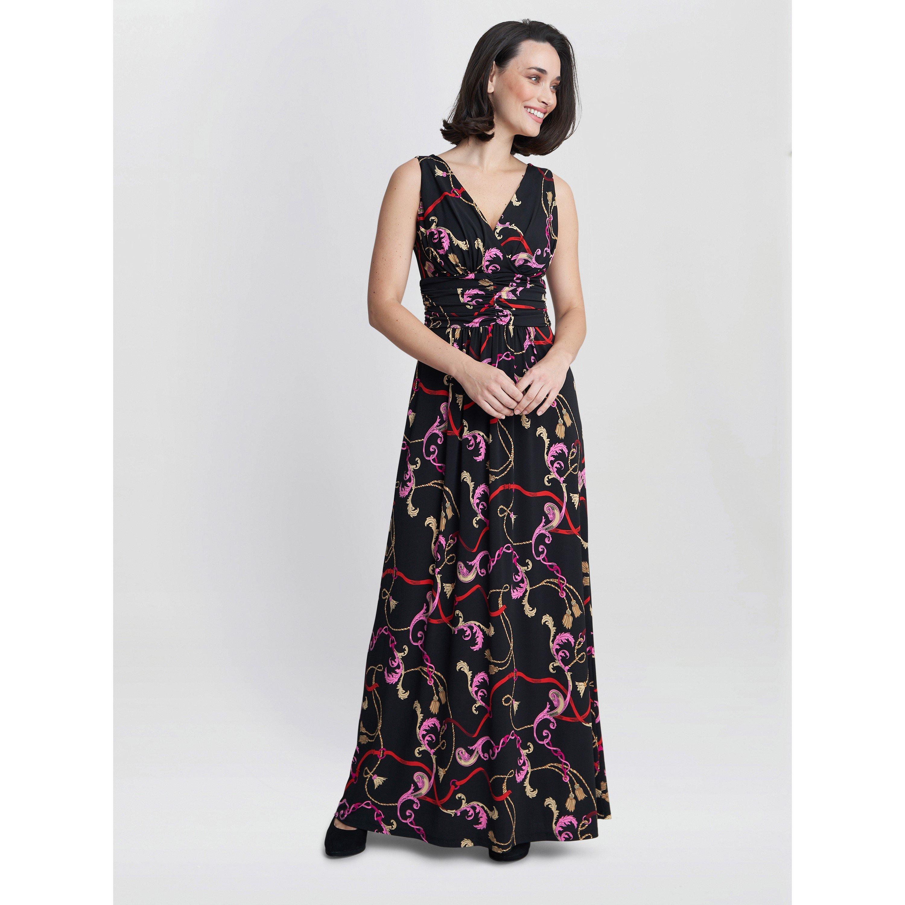 Black / Pink / - Gina Bacconi - Henrietta Jersey Maxi Dress - 3