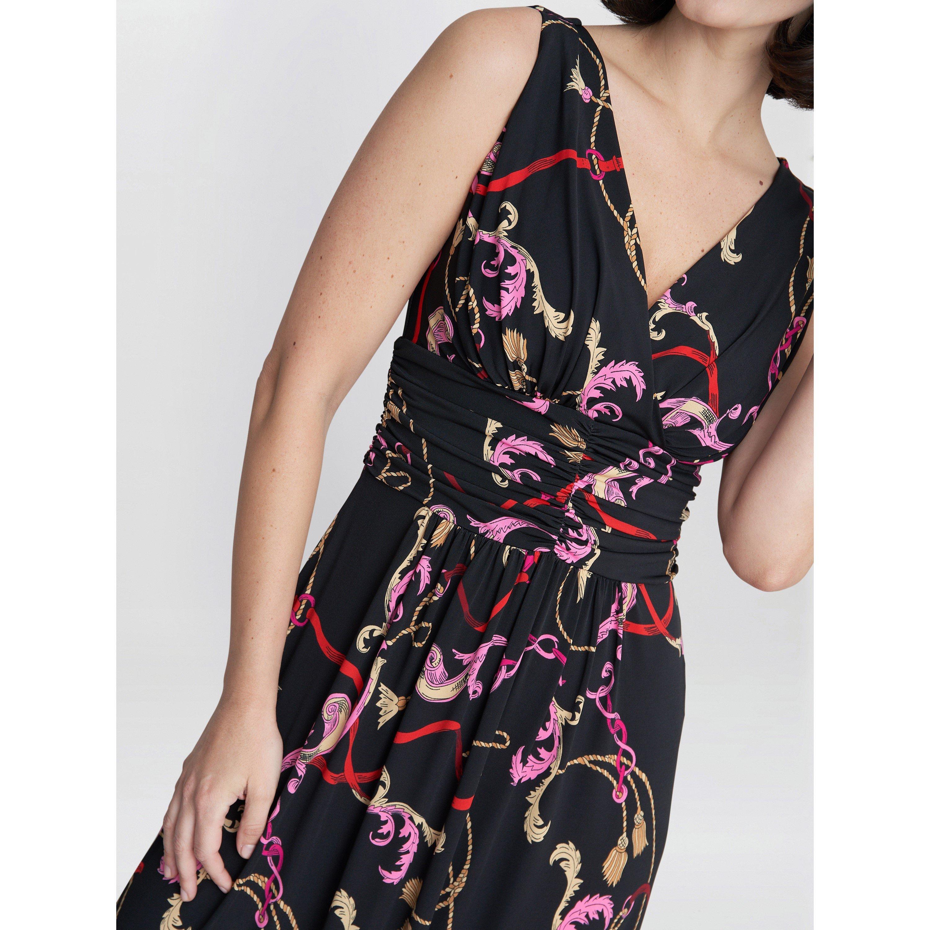 Black / Pink / - Gina Bacconi - Henrietta Jersey Maxi Dress - 5