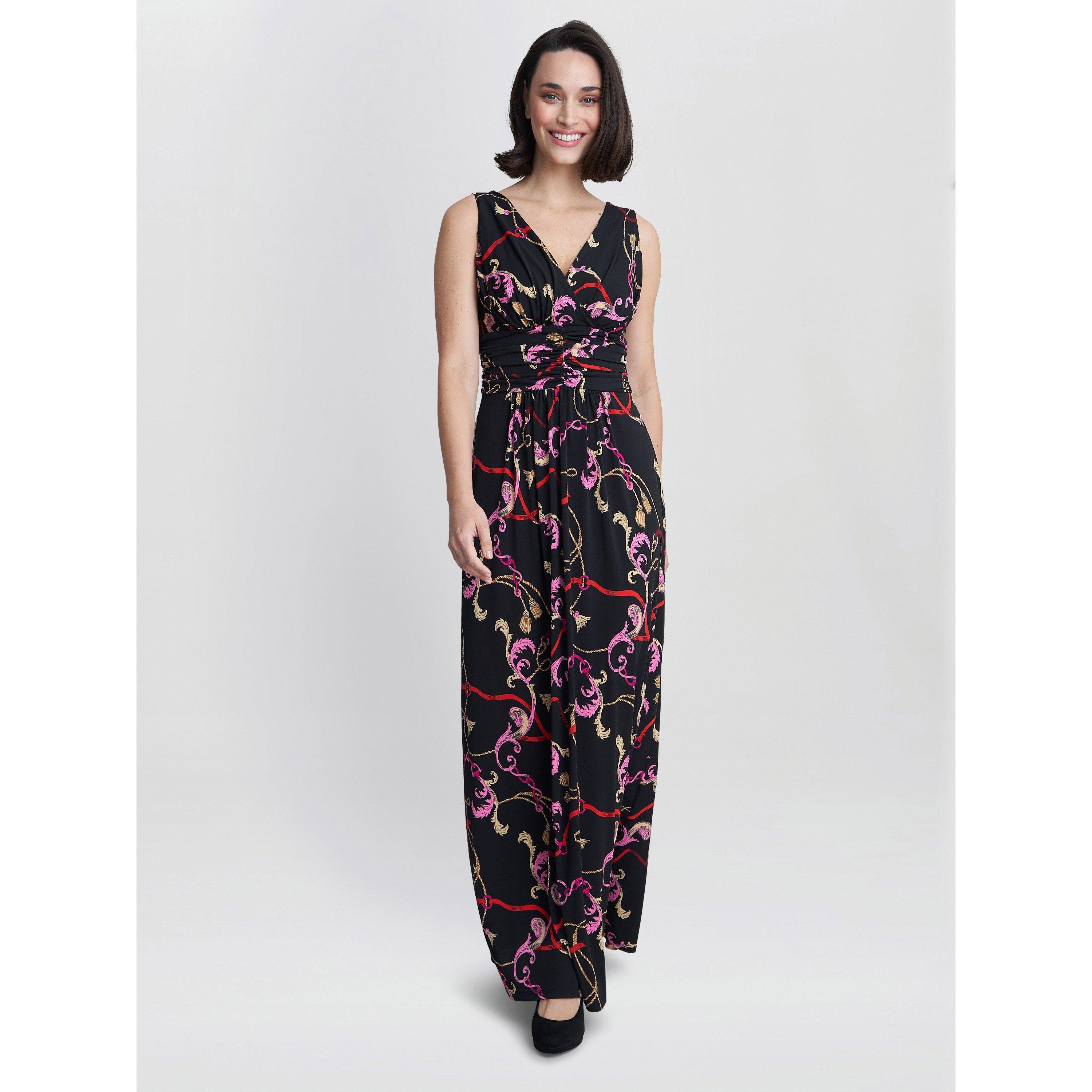 Black / Pink / - Gina Bacconi - Henrietta Jersey Maxi Dress - 6