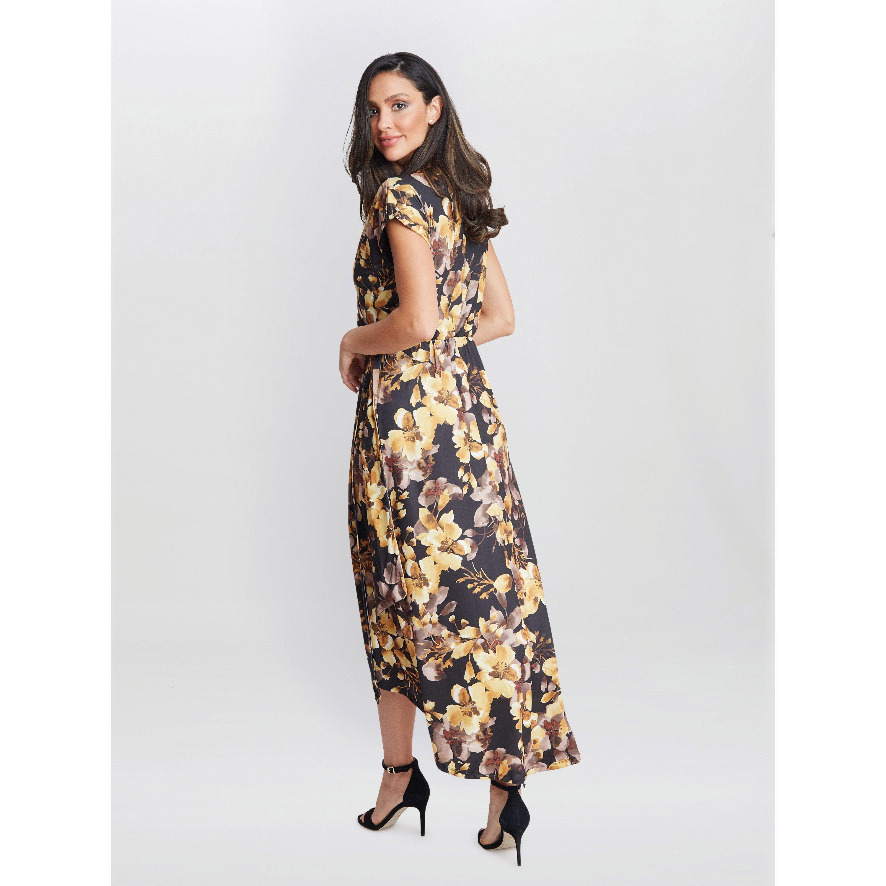 Black / Multi - Gina Bacconi - Women's Remi Printed Maxi Wrap Dress - 2