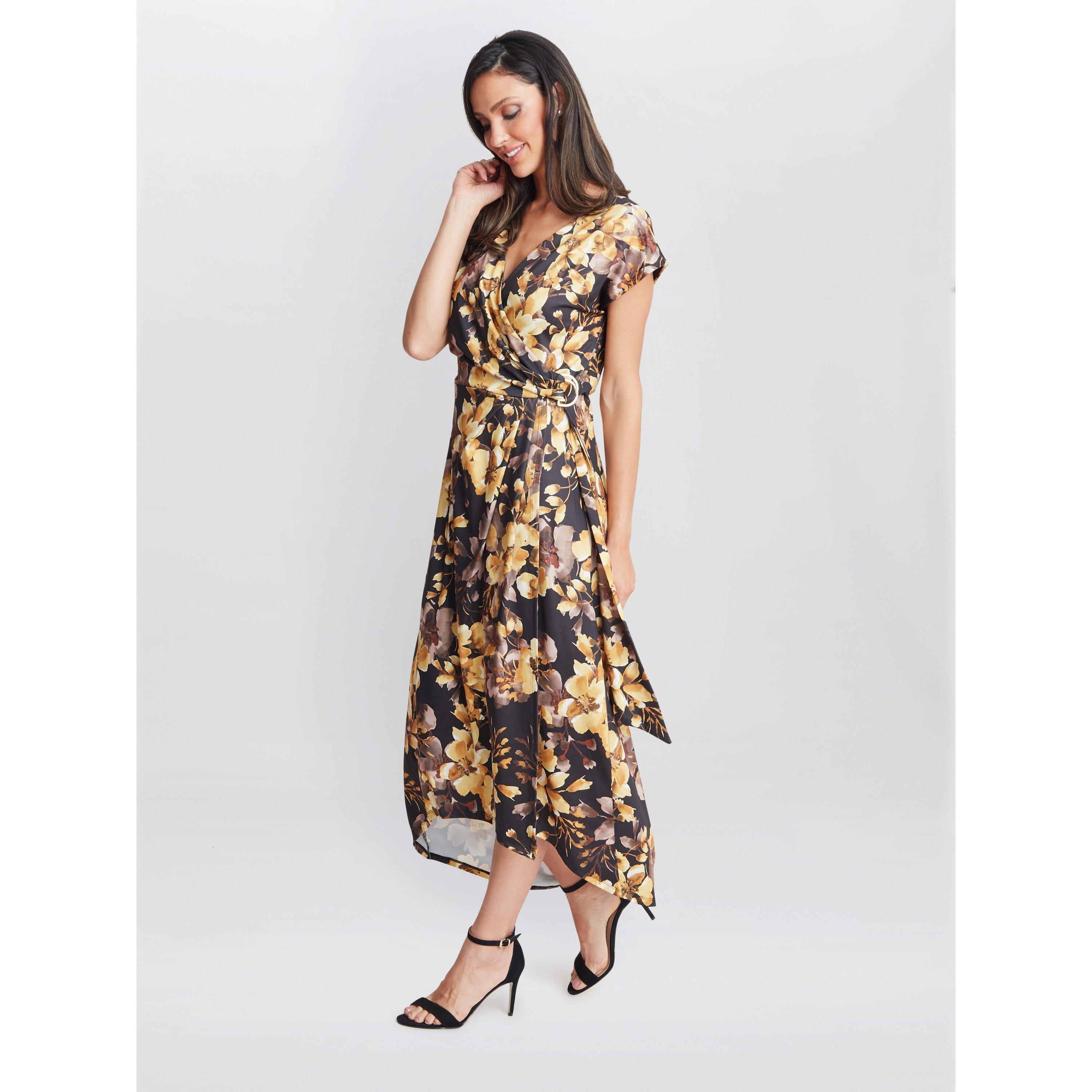 Black / Multi - Gina Bacconi - Women's Remi Printed Maxi Wrap Dress - 3