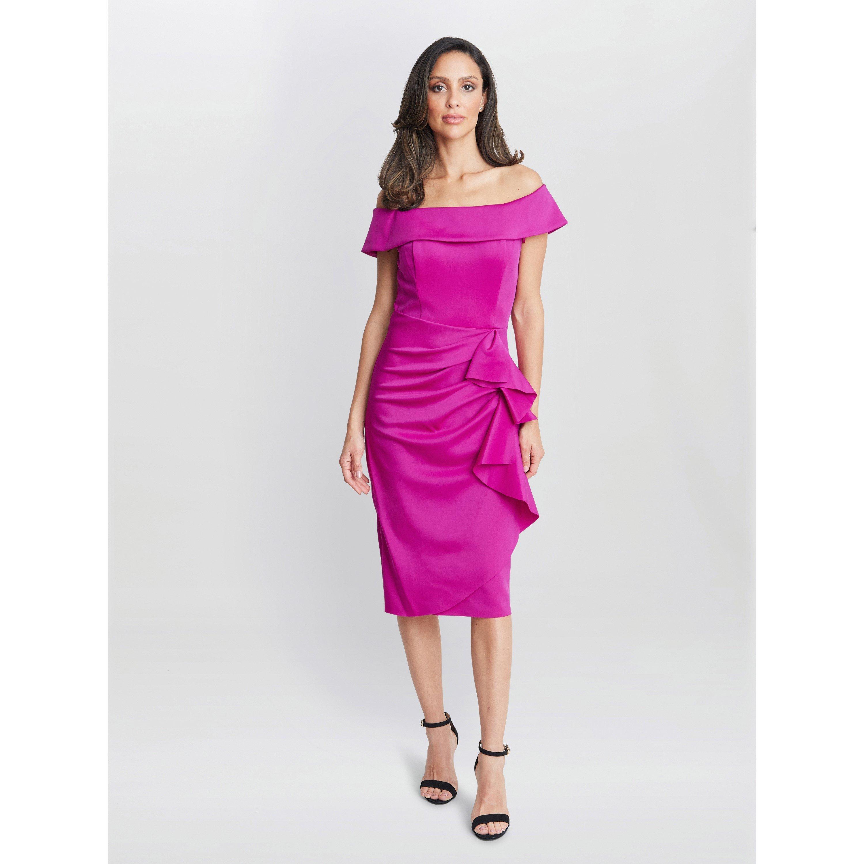 Pink - Gina Bacconi - Izzy Off The Shoulder Ruched Dress - 1
