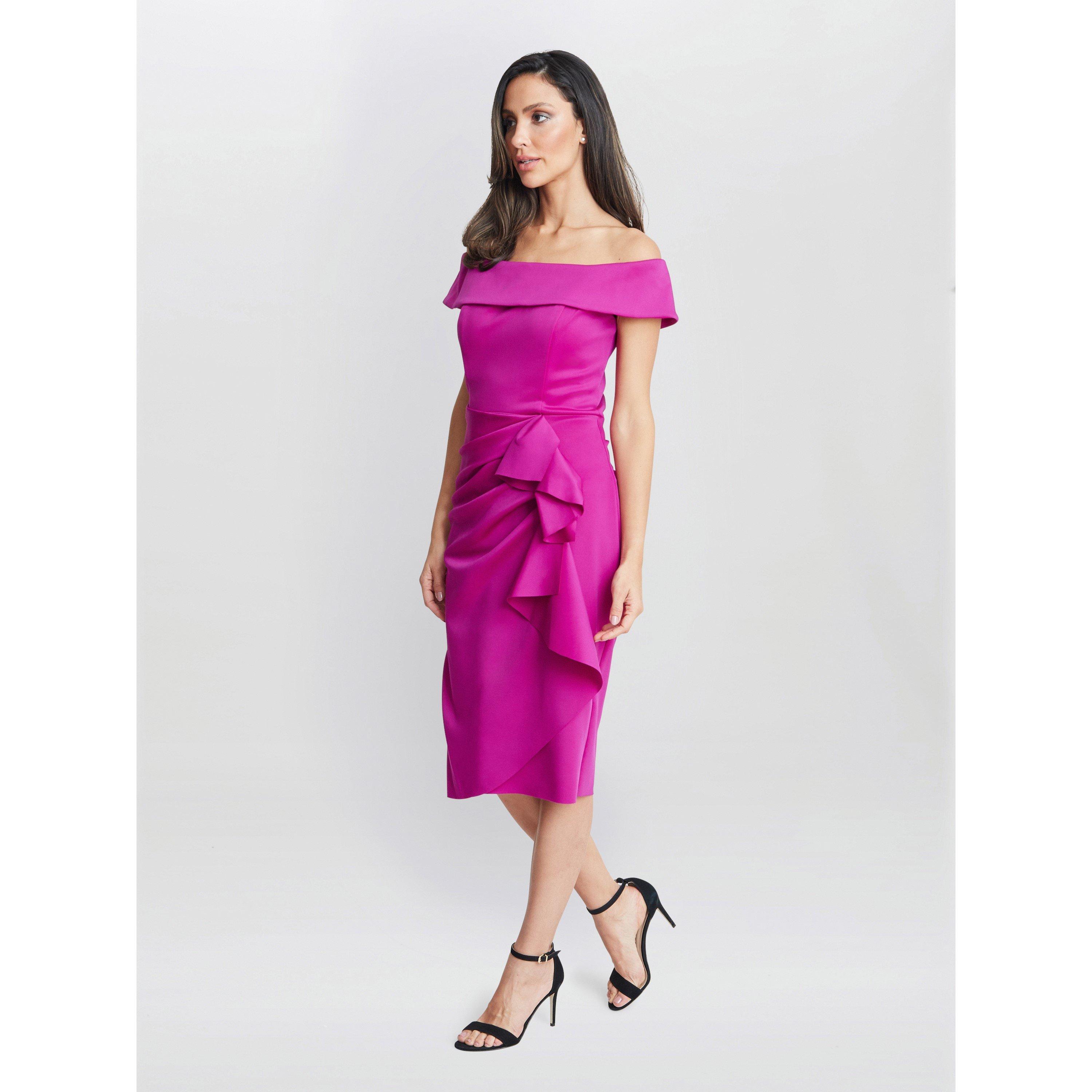 Pink - Gina Bacconi - Izzy Off The Shoulder Ruched Dress - 3