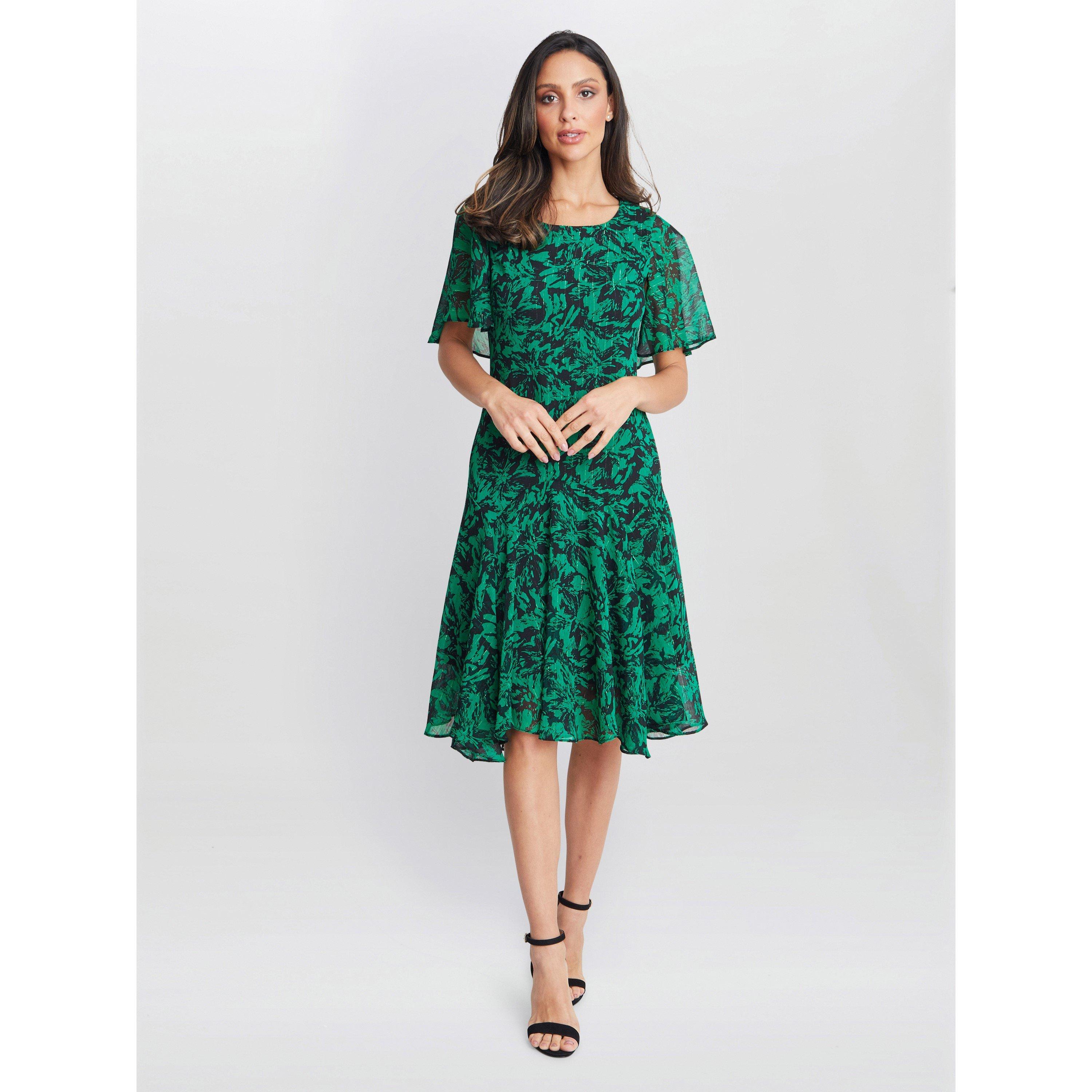 Gold / Black - Gina Bacconi - Women's Annette Chiffon Jersey Dress - 1