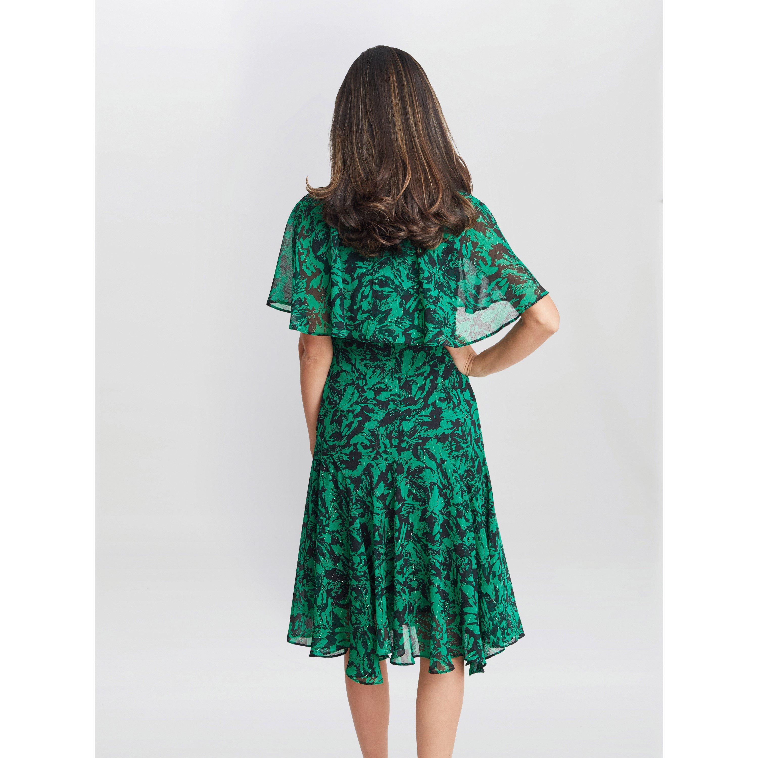 Gold / Black - Gina Bacconi - Women's Annette Chiffon Jersey Dress - 2