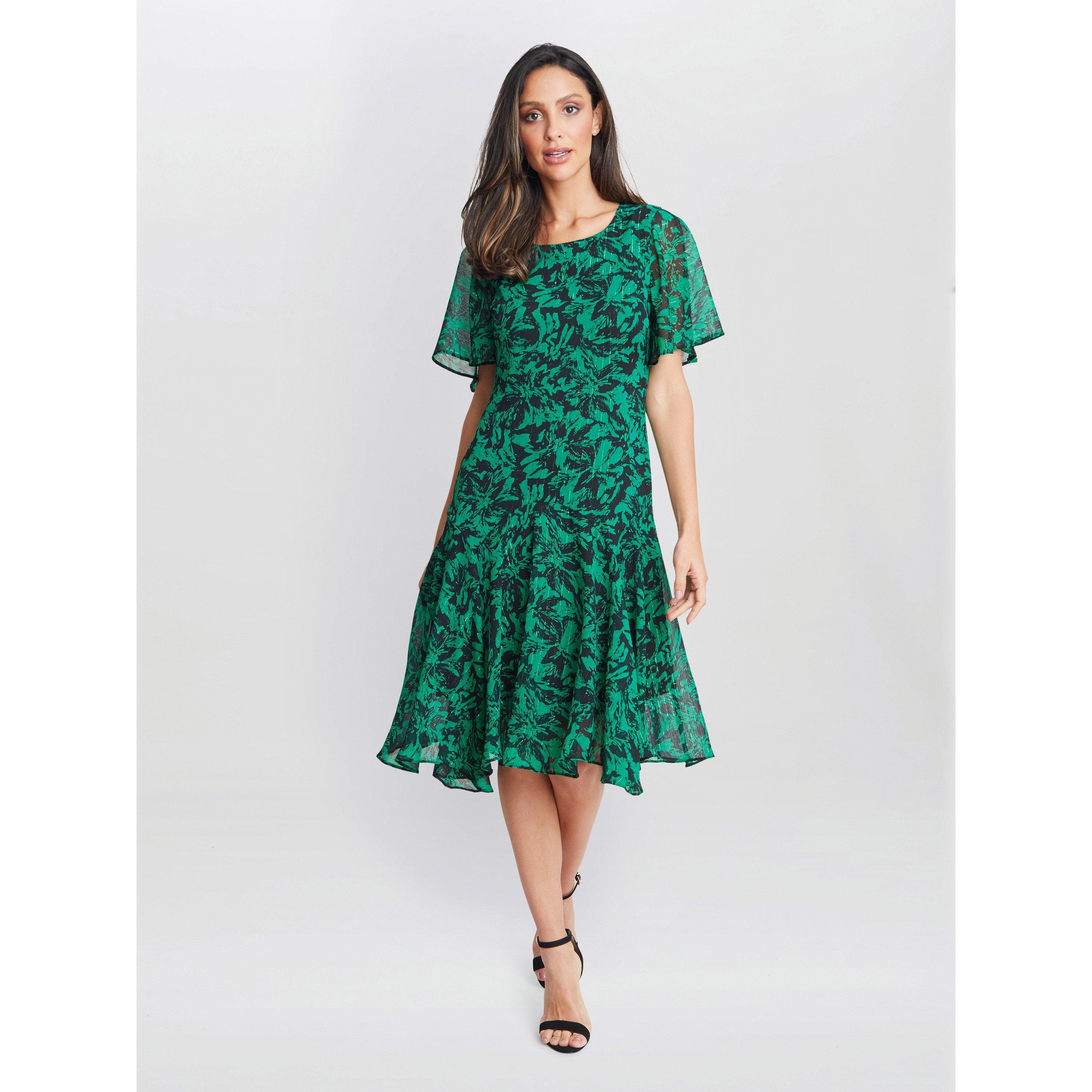 Gold / Black - Gina Bacconi - Women's Annette Chiffon Jersey Dress - 3