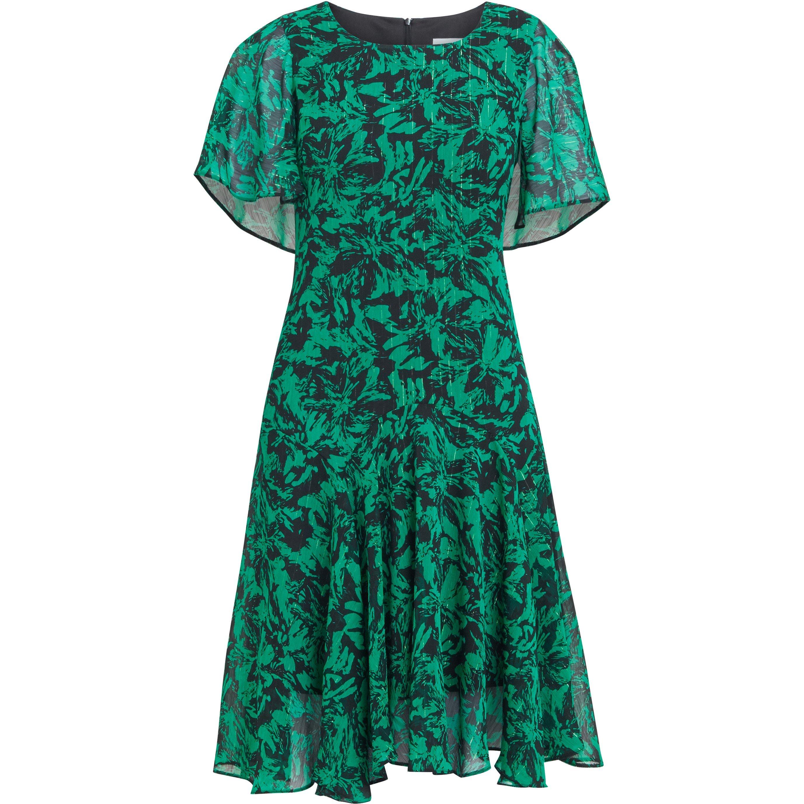 Gold / Black - Gina Bacconi - Women's Annette Chiffon Jersey Dress - 4