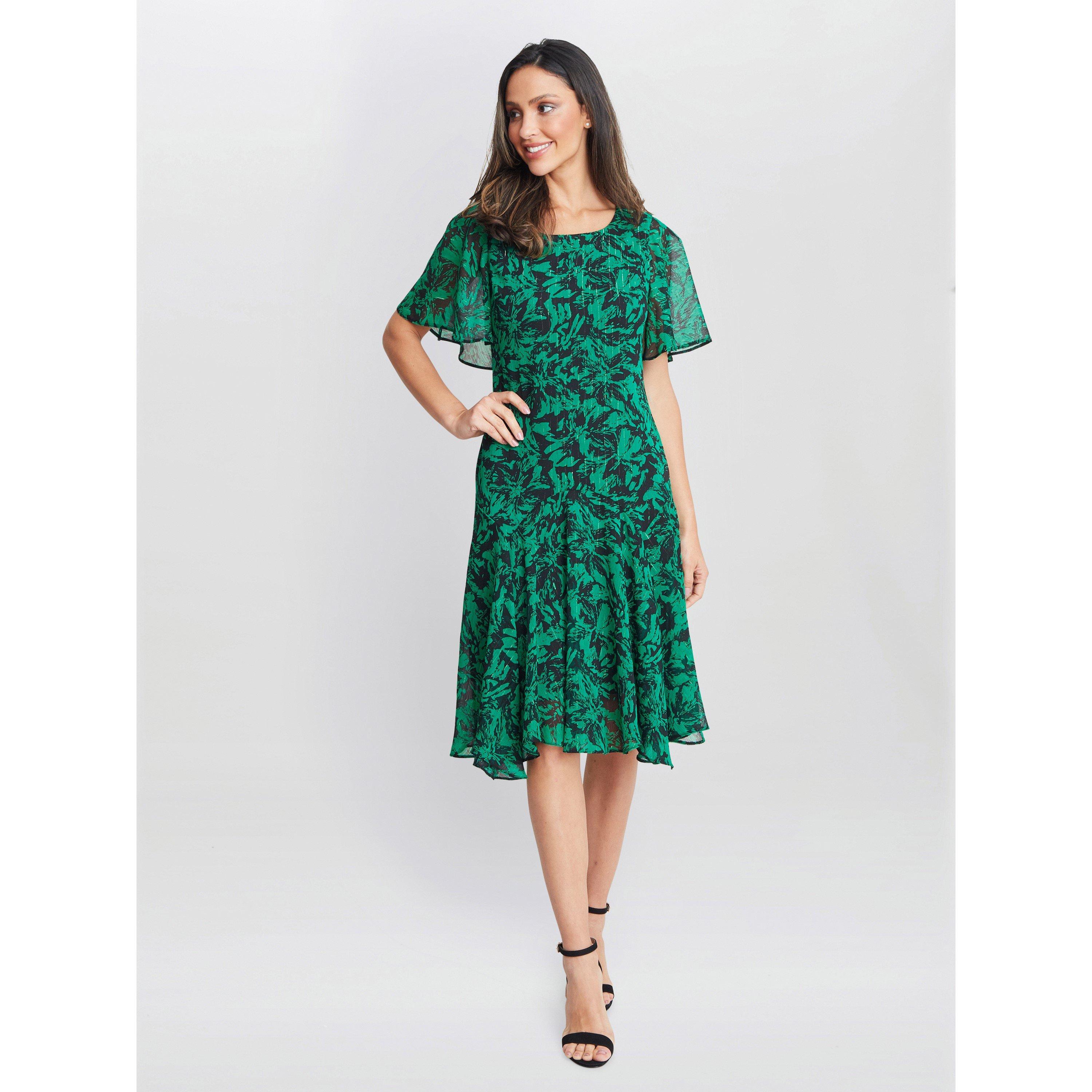 Gold / Black - Gina Bacconi - Women's Annette Chiffon Jersey Dress - 6