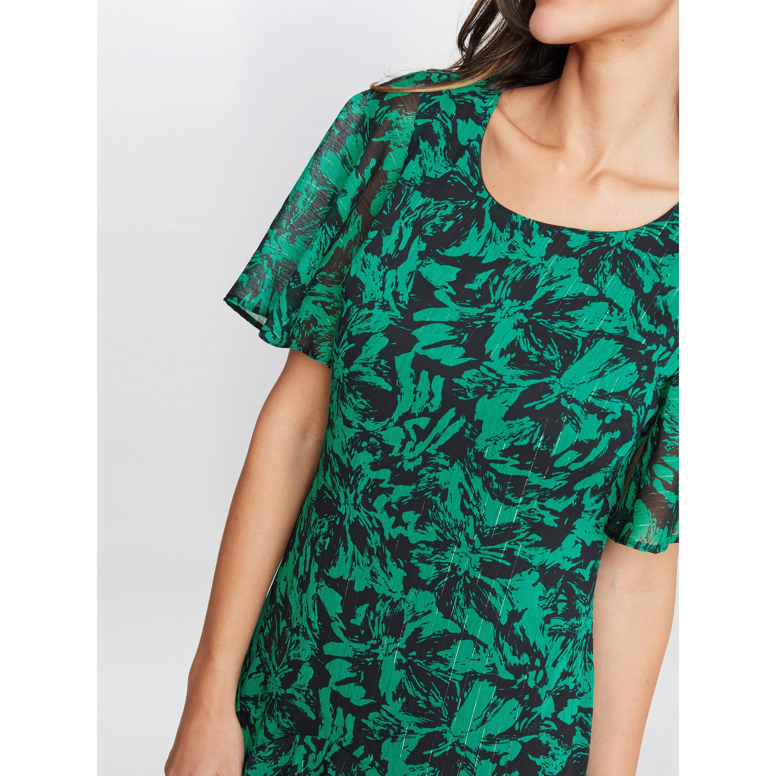 Gold / Black - Gina Bacconi - Women's Annette Chiffon Jersey Dress - 7