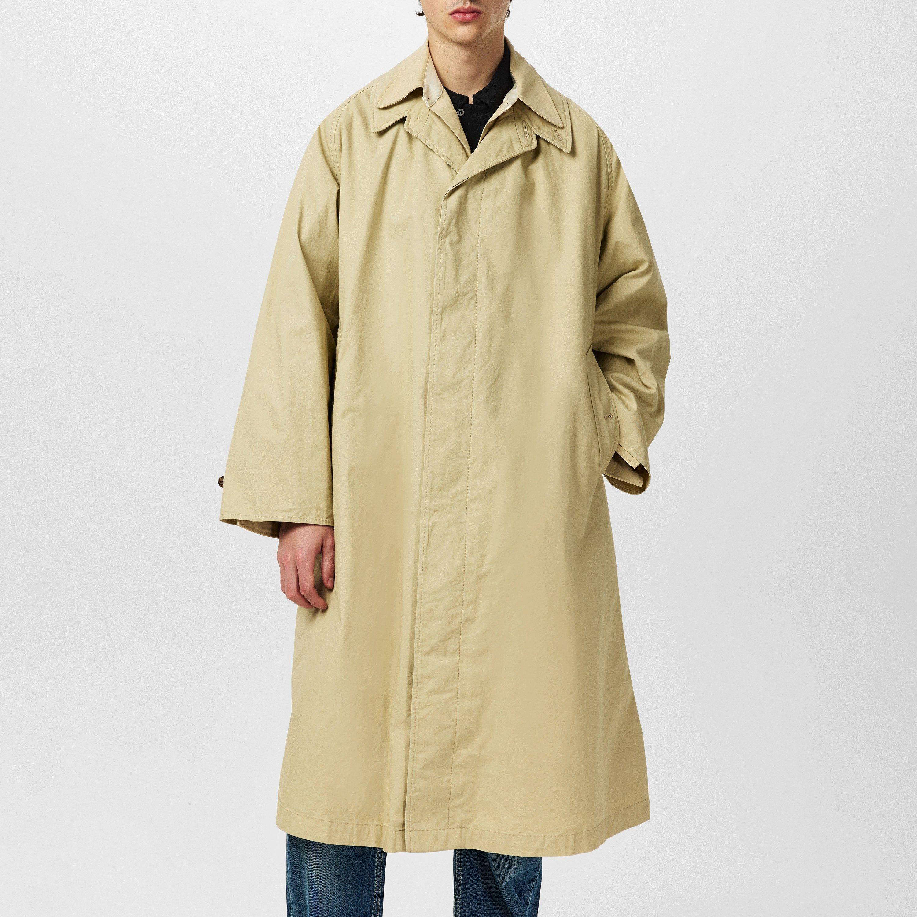 Maison Margiela Men's Layered Cotton Long Sleeve Knee Length Trench Coat - Beige - Size M (48)