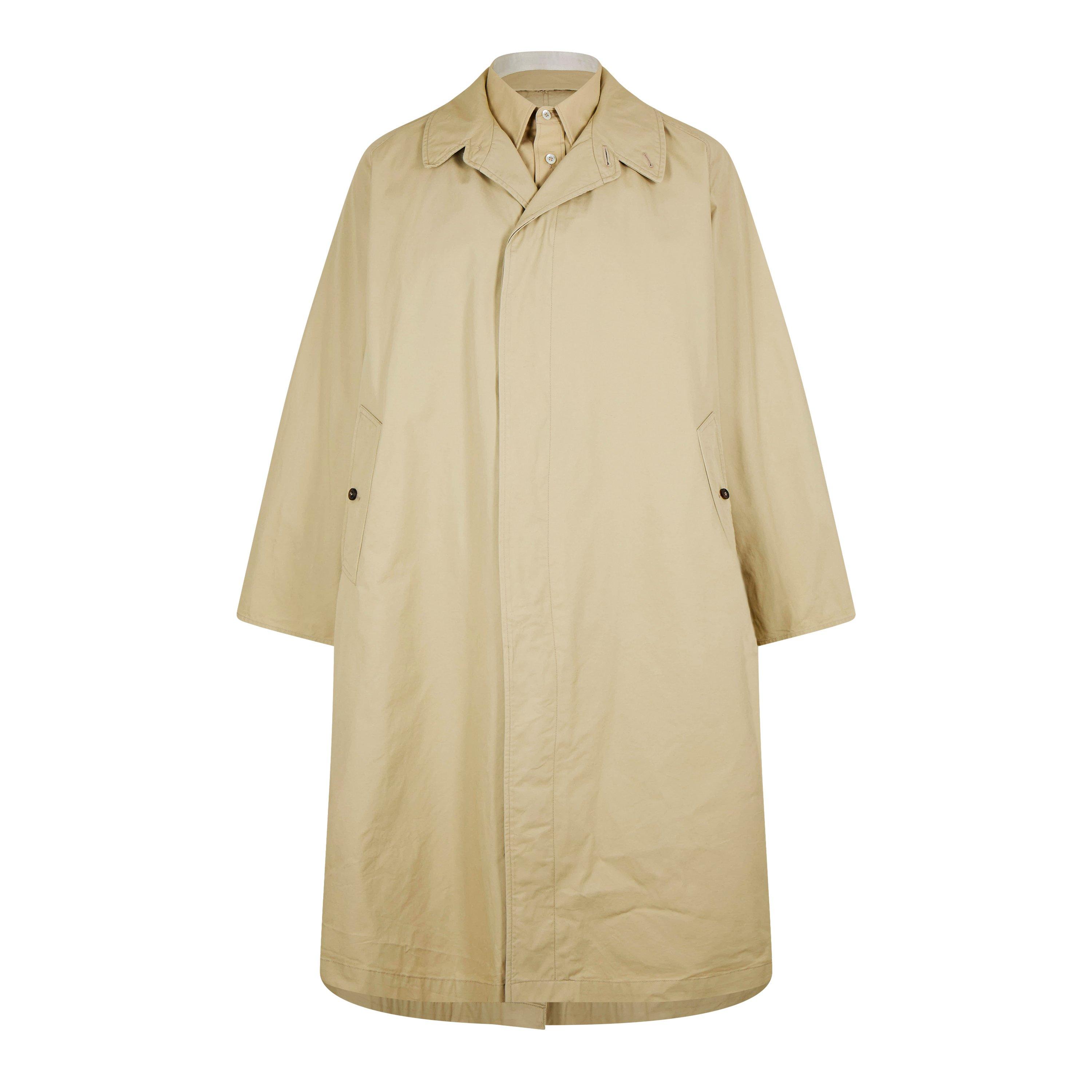 Beige - Maison Margiela - Men's Layered Cotton Long Sleeve Knee Length Trench Coat - 5