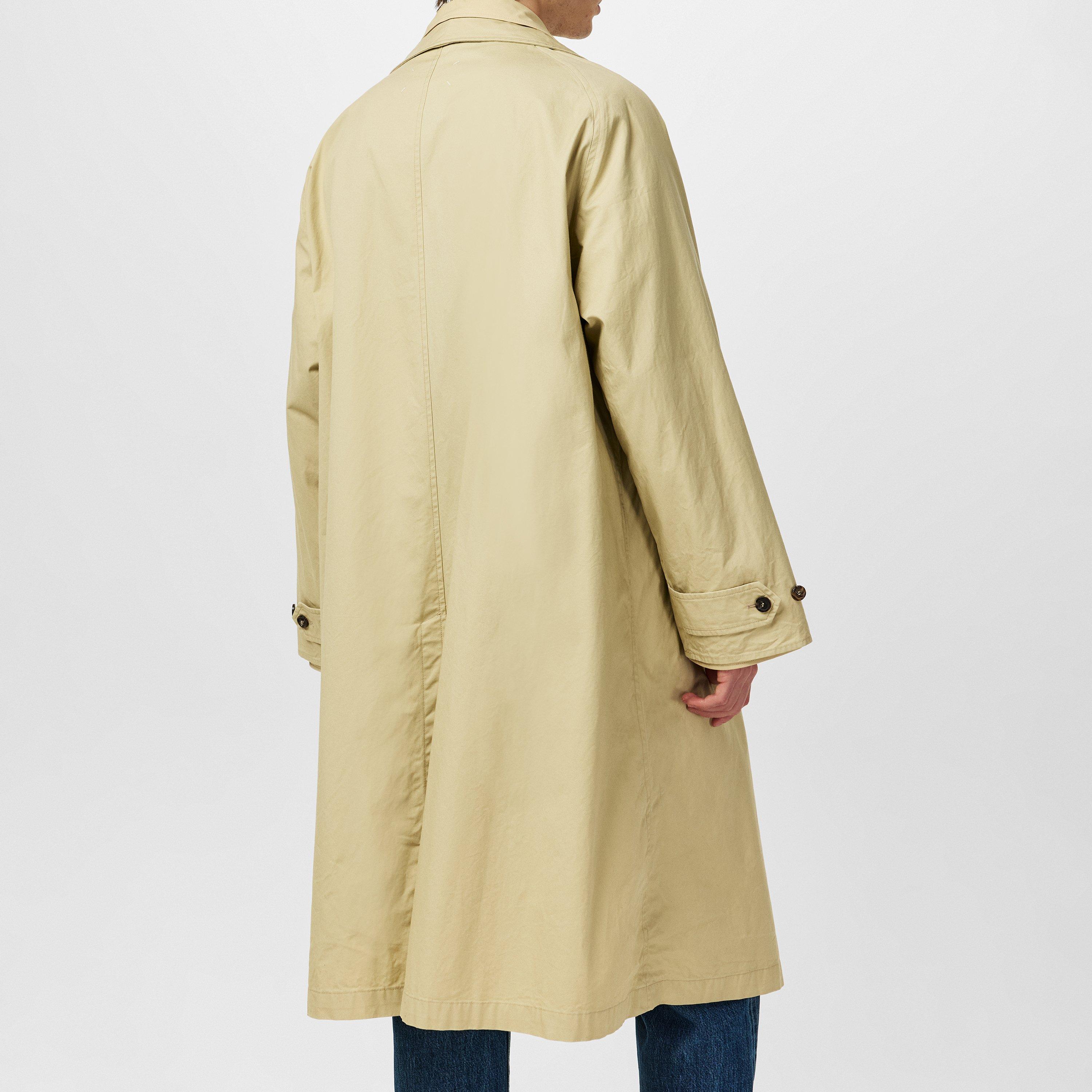 Beige - Maison Margiela - Men's Layered Cotton Long Sleeve Knee Length Trench Coat - 3