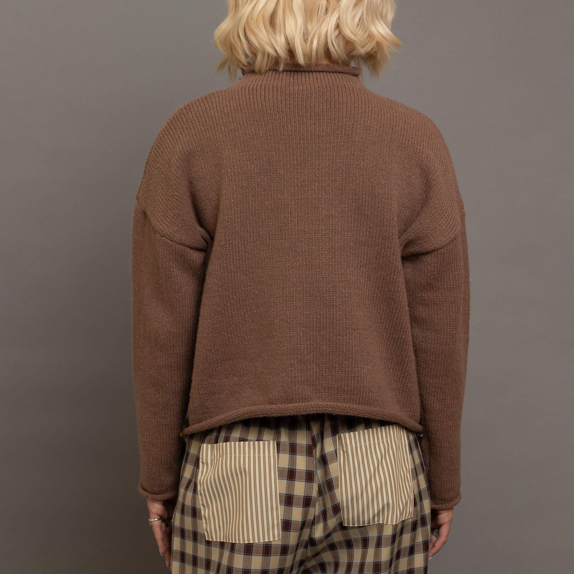 BROWN - Daisy Street - Swan Womens Knitted Boxy Jumper - 2