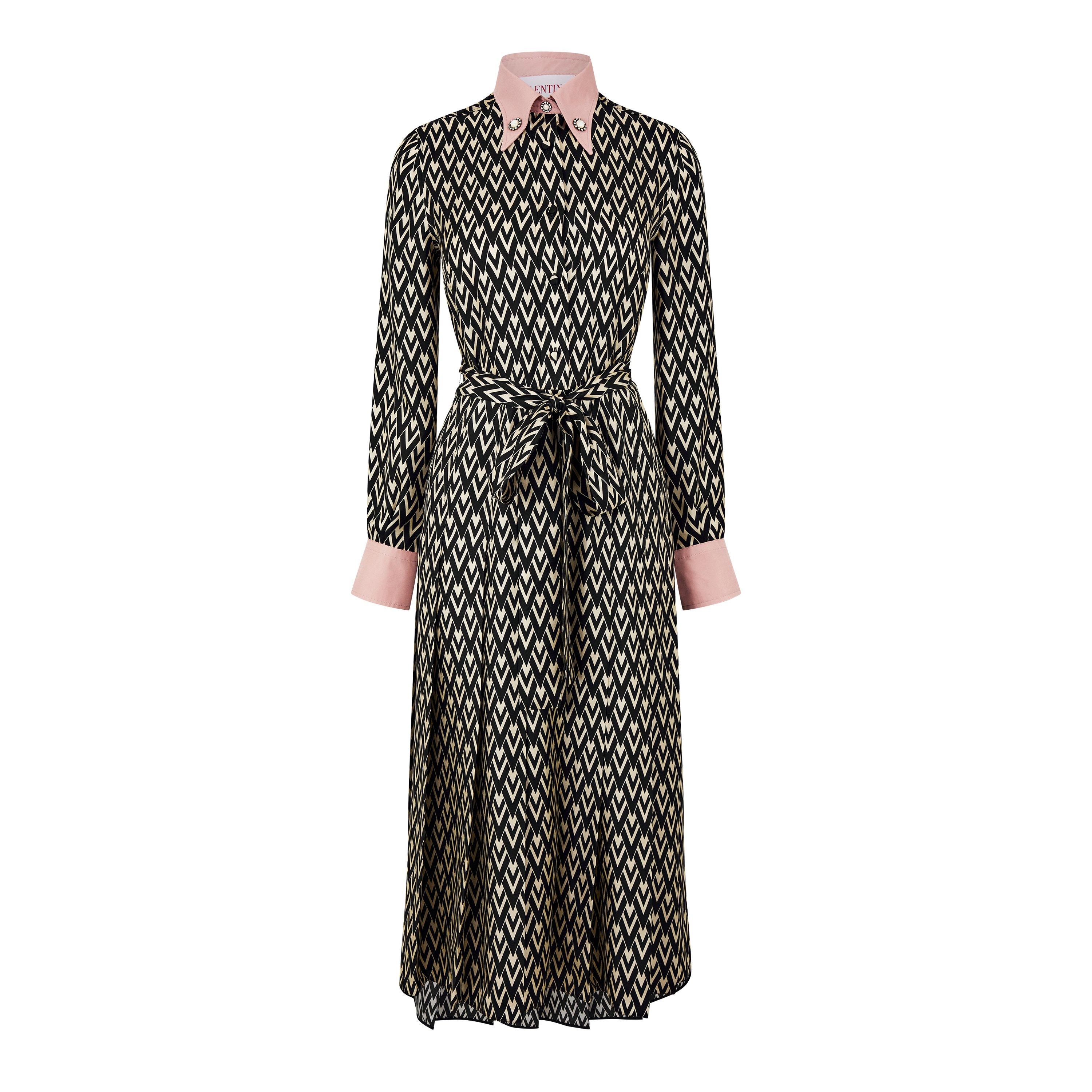 Nero/Crema - Valentino - Vlogo Midi Dress - 5