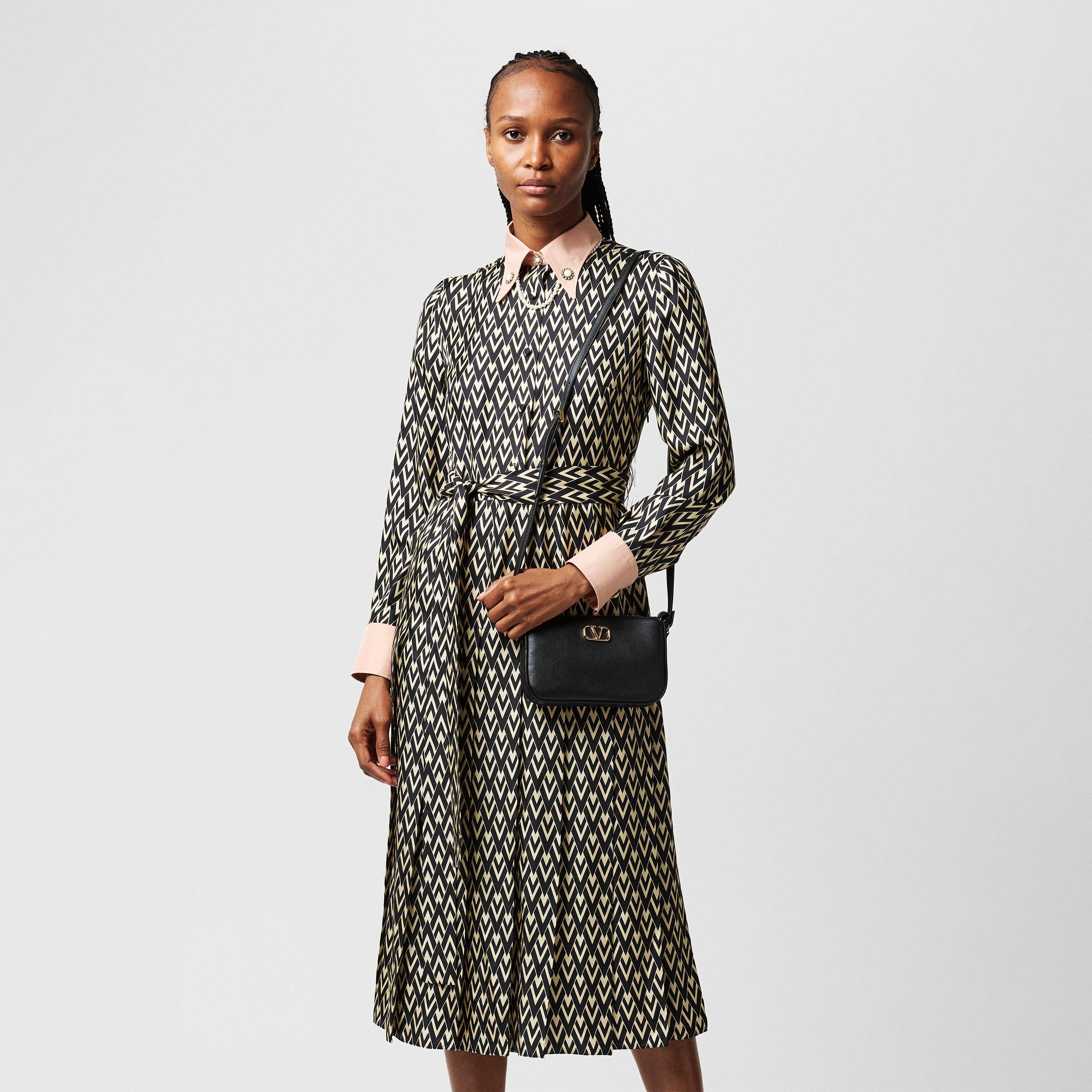 Nero/Crema - Valentino - Vlogo Midi Dress - 4