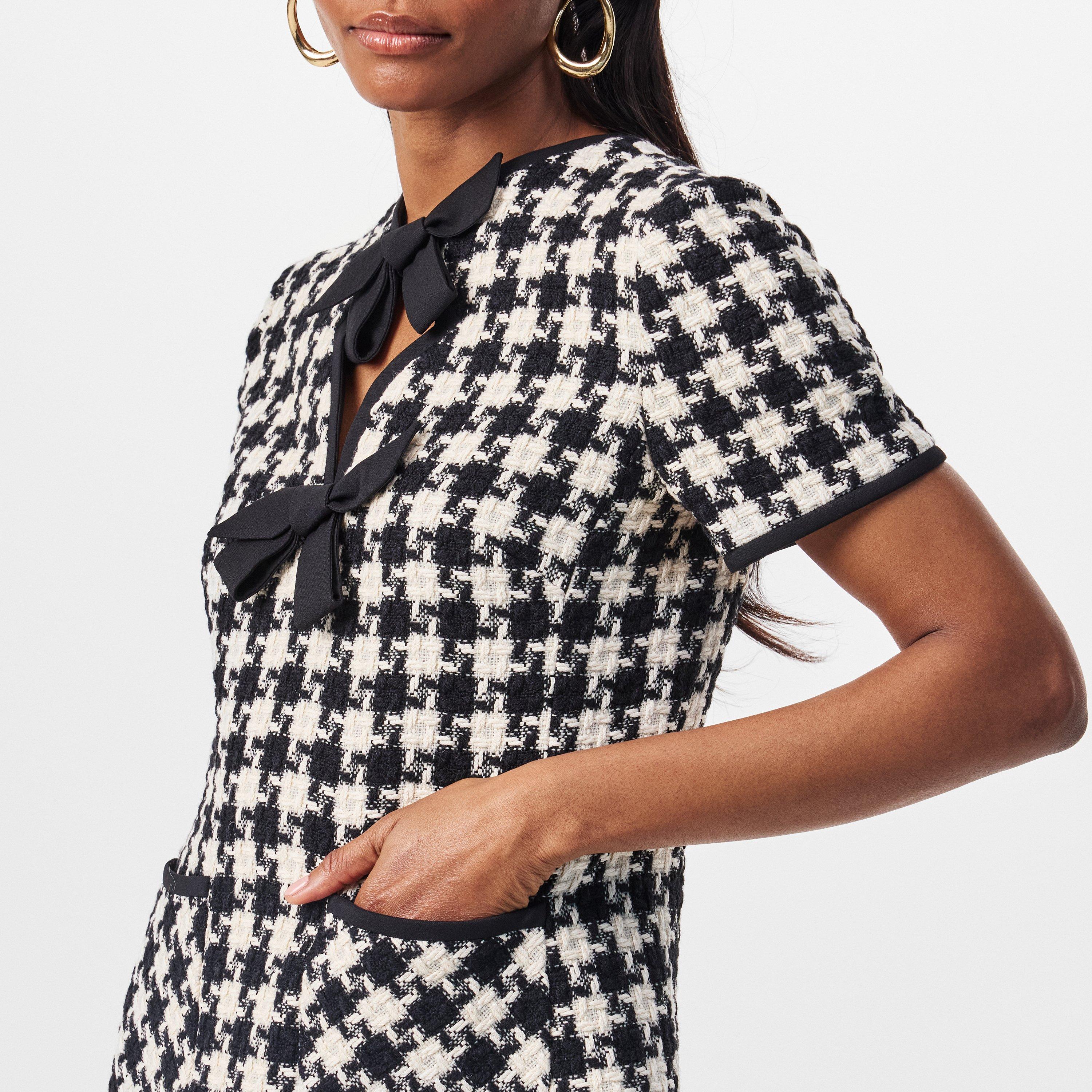 Avorio/Nero - Valentino - Mossi Tweed Mini Dress - 5