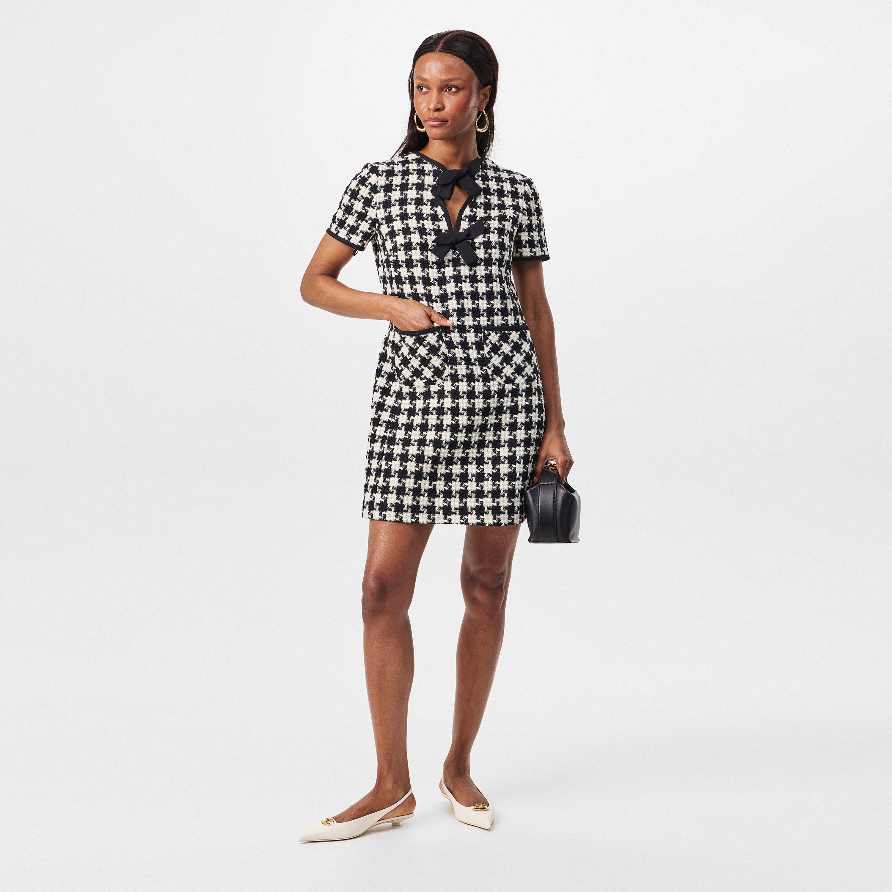 Avorio/Nero - Valentino - Mossi Tweed Mini Dress - 6