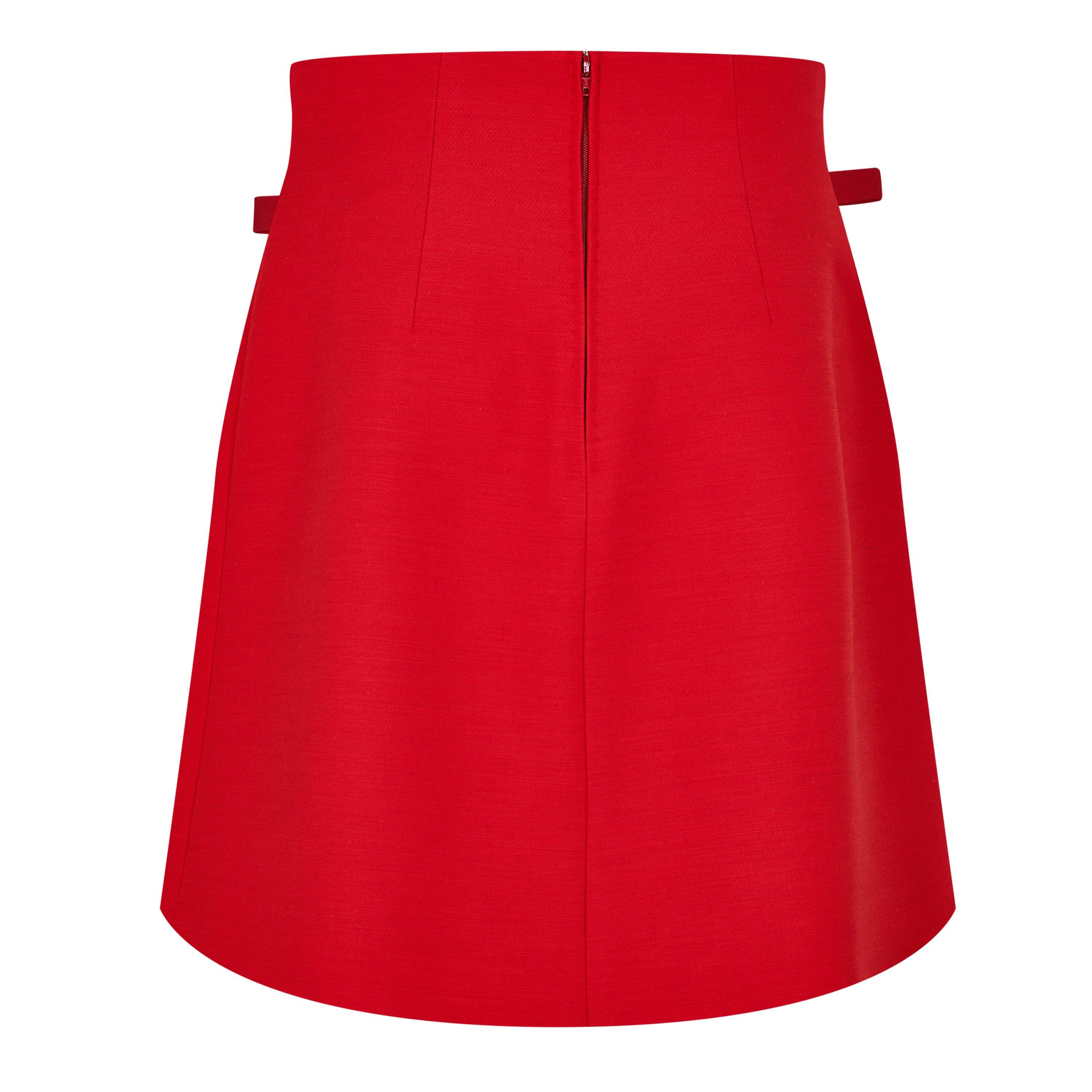 Paris Red - Valentino - Women's Crepe Mini Skirt - 6