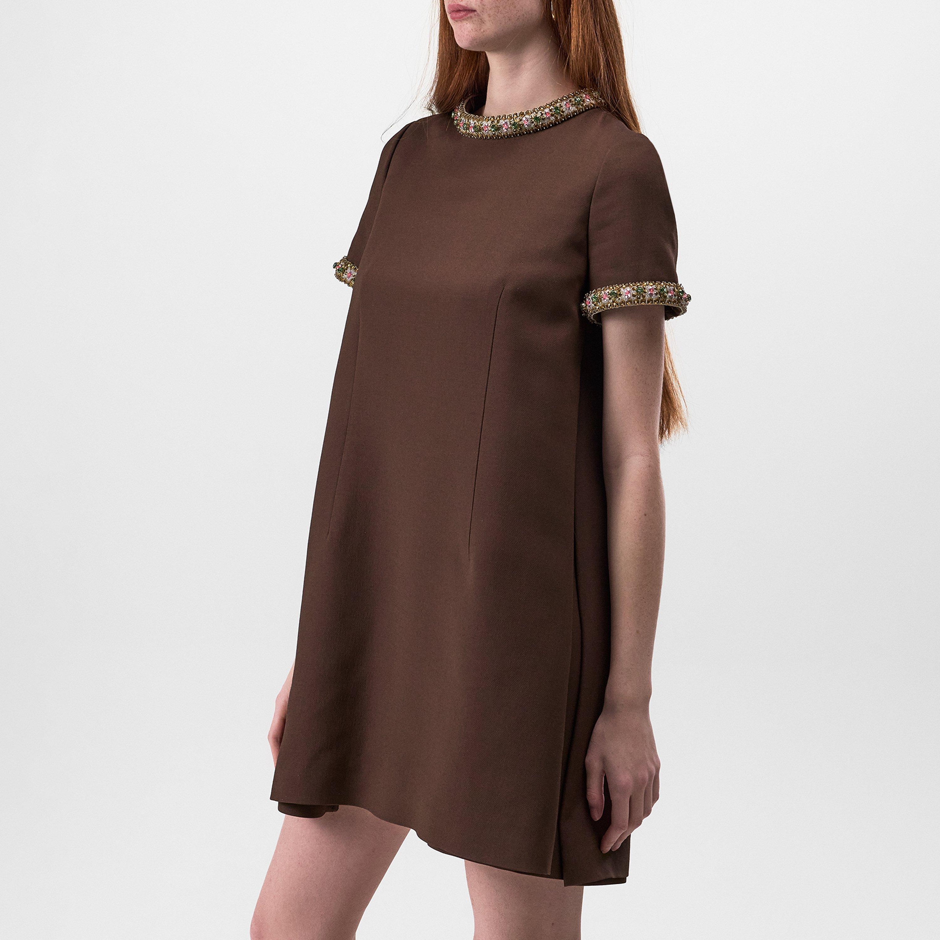 Deep Chocolate - Valentino - Women's Val Embroidered A Line Dress - 2