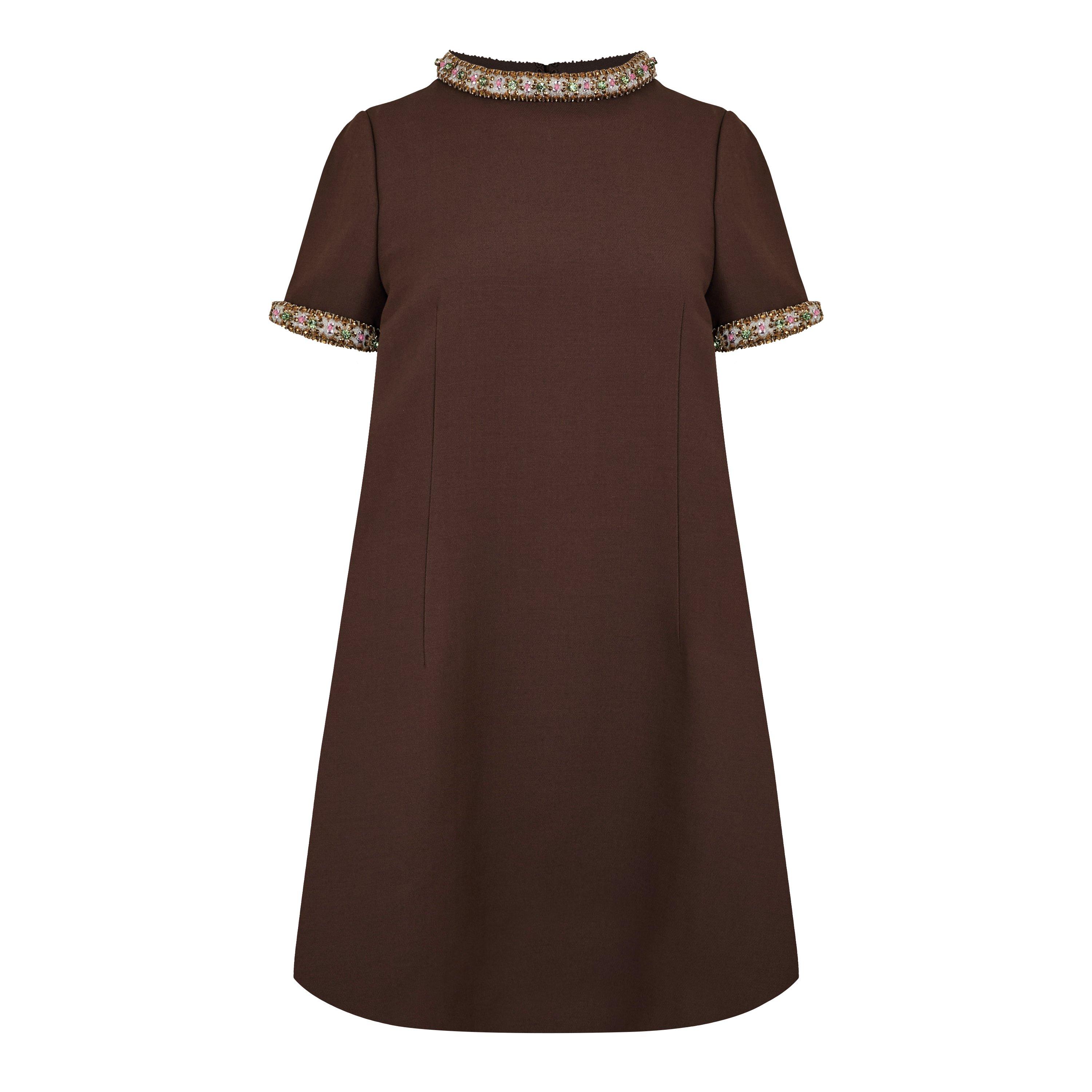 Deep Chocolate - Valentino - Women's Val Embroidered A Line Dress - 5