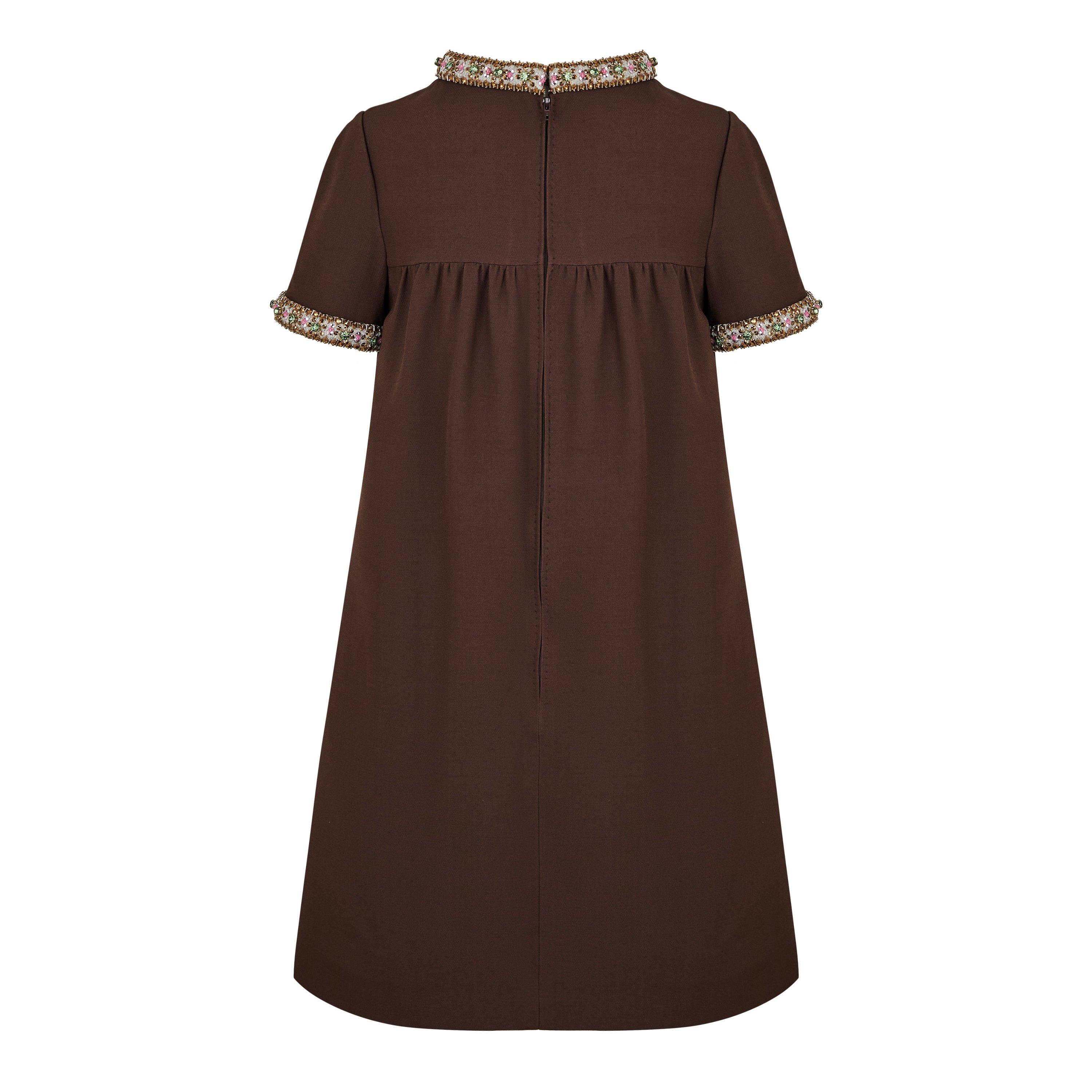 Deep Chocolate - Valentino - Women's Val Embroidered A Line Dress - 6