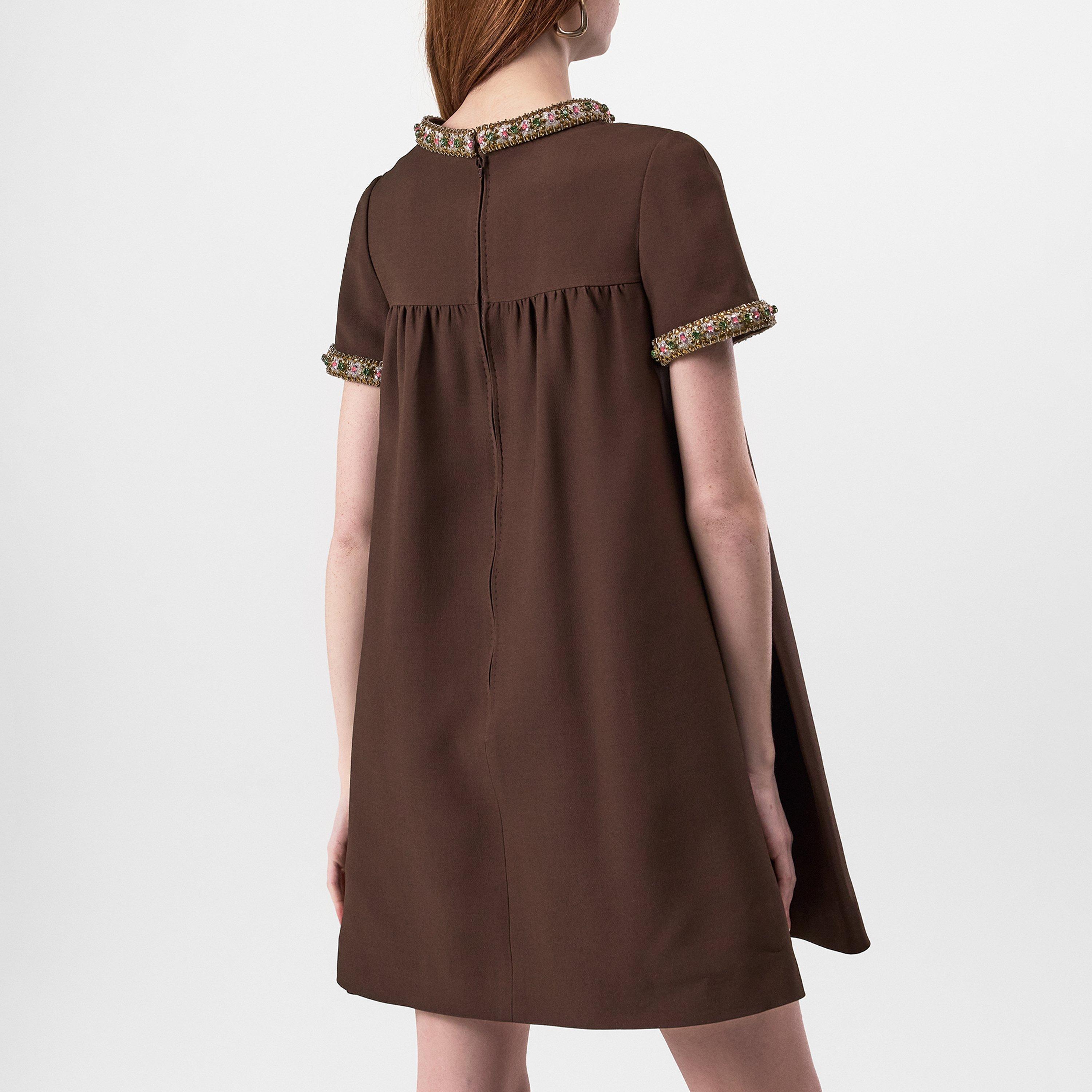 Deep Chocolate - Valentino - Women's Val Embroidered A Line Dress - 3