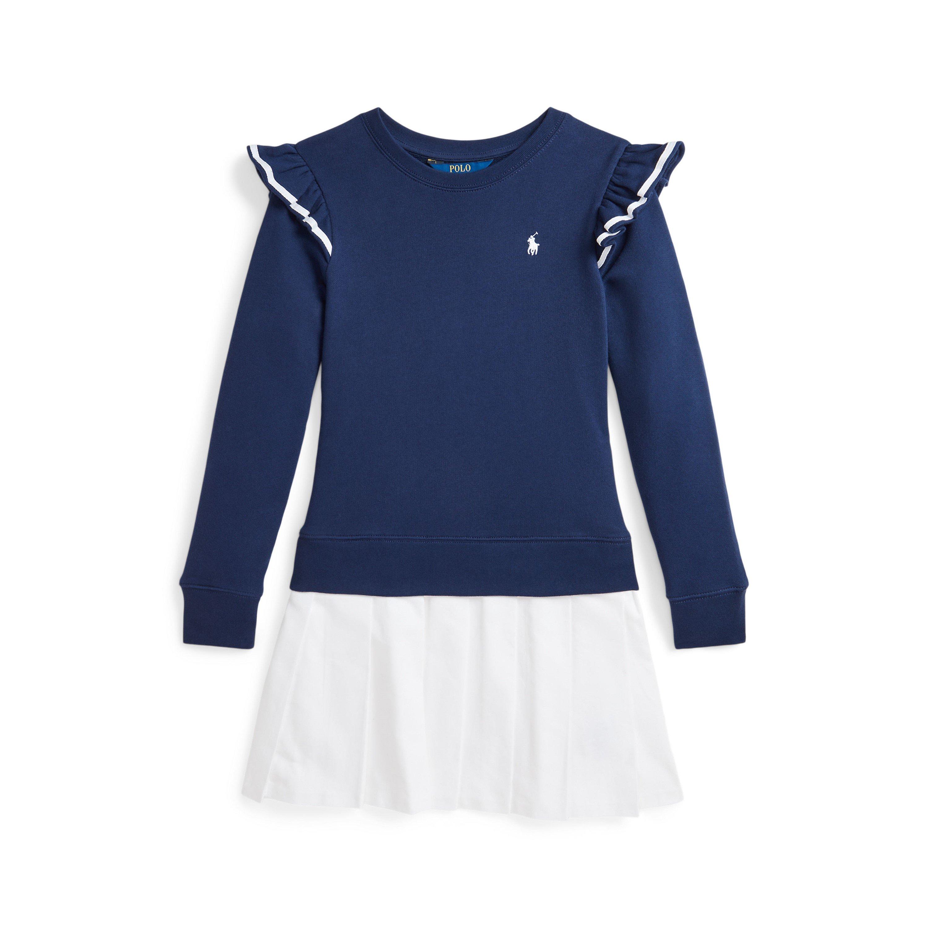 Polo Ralph Lauren  Navy/ White Woven-Skirt Terry Dress Juniors - 8Y/S