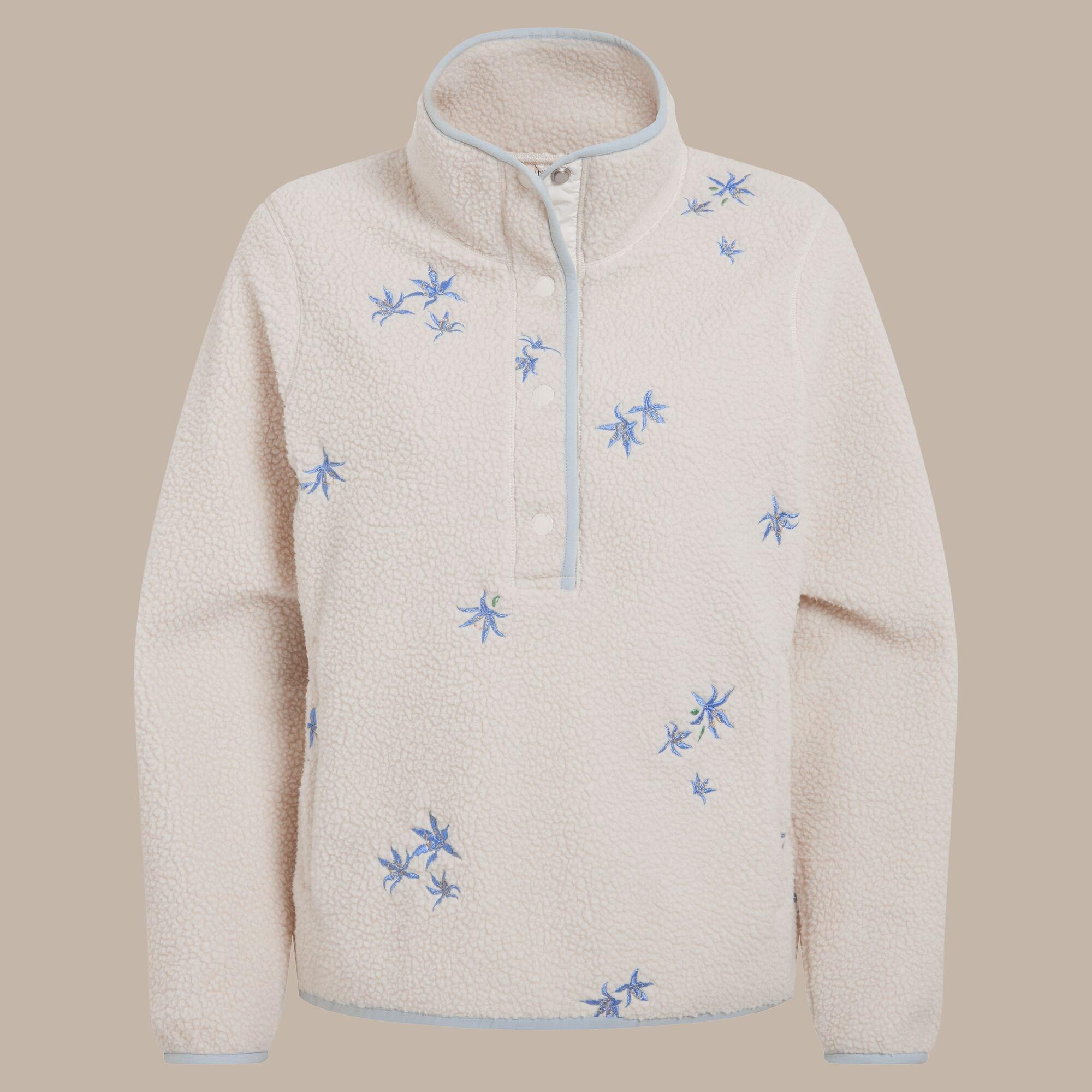 Ecru Floral - Craghoppers - Womens Rosemary II Overhead Insulated Fleece Top - 10