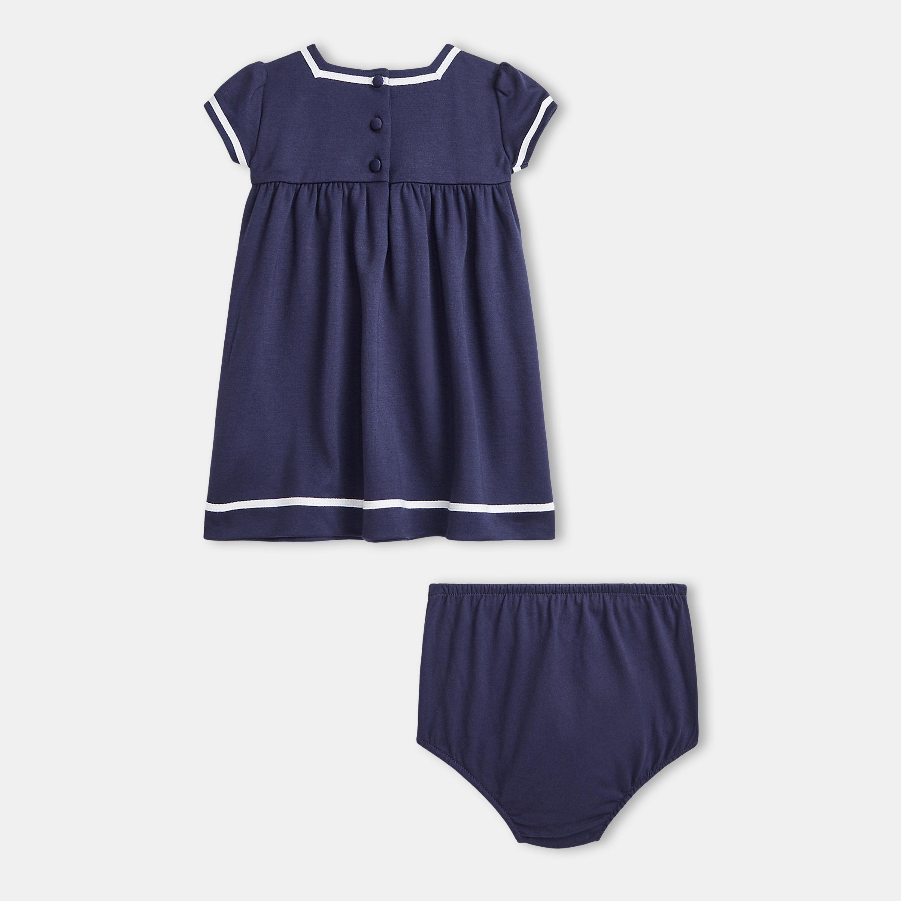 Newport Navy - Polo Ralph Lauren - Striped Stretch Ponte Dress & Bloomer Infants - 2