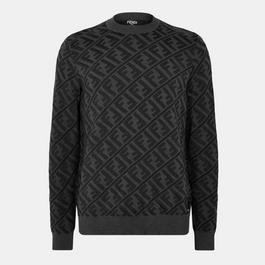 Fendi Diagonal Ff Monogram Knit Jumper