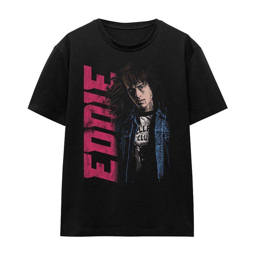 Black - Stranger Things - Stranger Things Eddie Neo Homage T-Shirt Black - 4