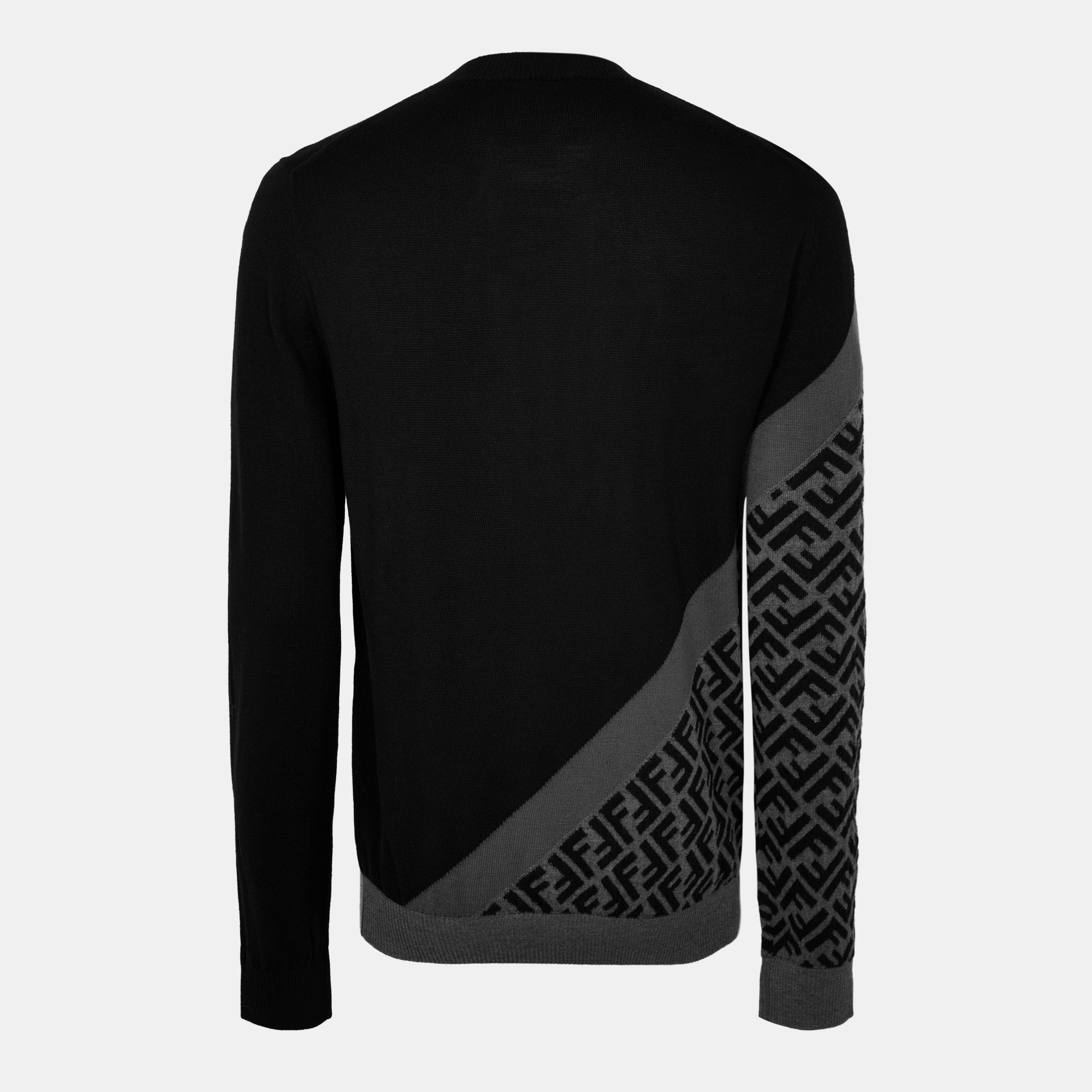 Black - Fendi - Fendi Diagonal Pullover Jumper - 2