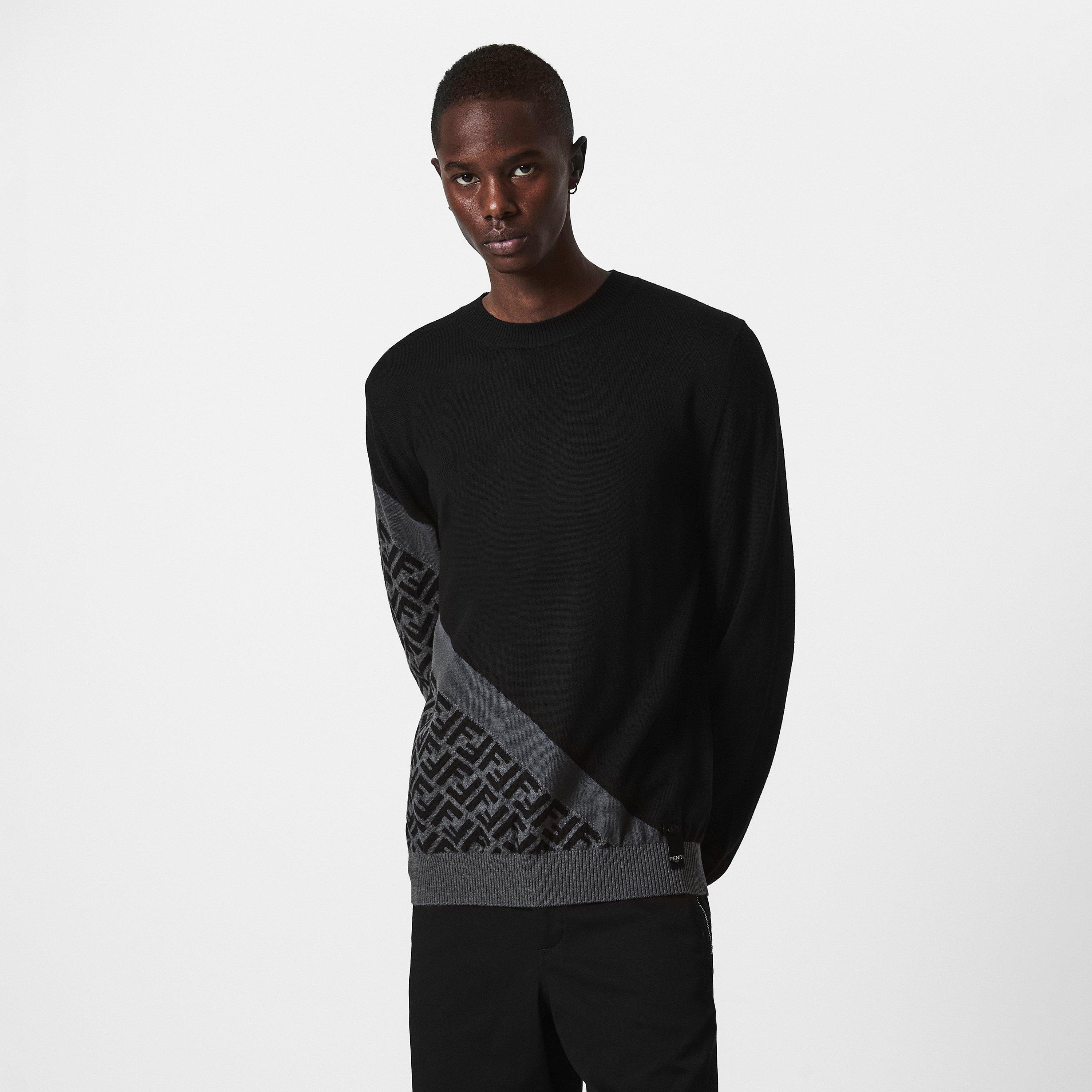 Black - Fendi - Fendi Diagonal Pullover Jumper - 3