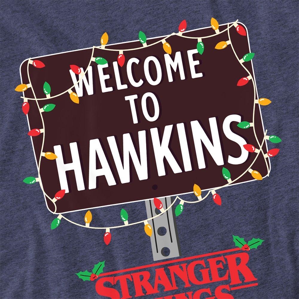 Navy - Stranger Things - Stranger Things Christmas Welcome To Hawkins T Shi - 2
