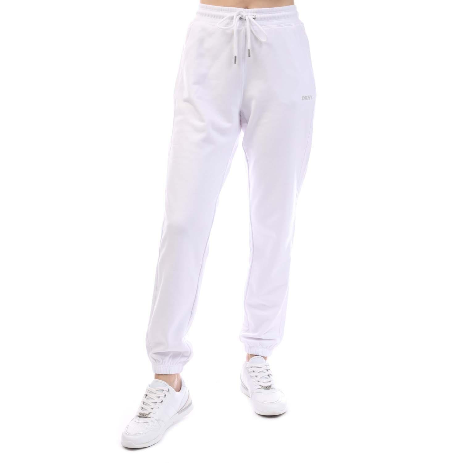White - DKNY - Mini Stud Logo Relaxed-Fit Sweatpants - 1