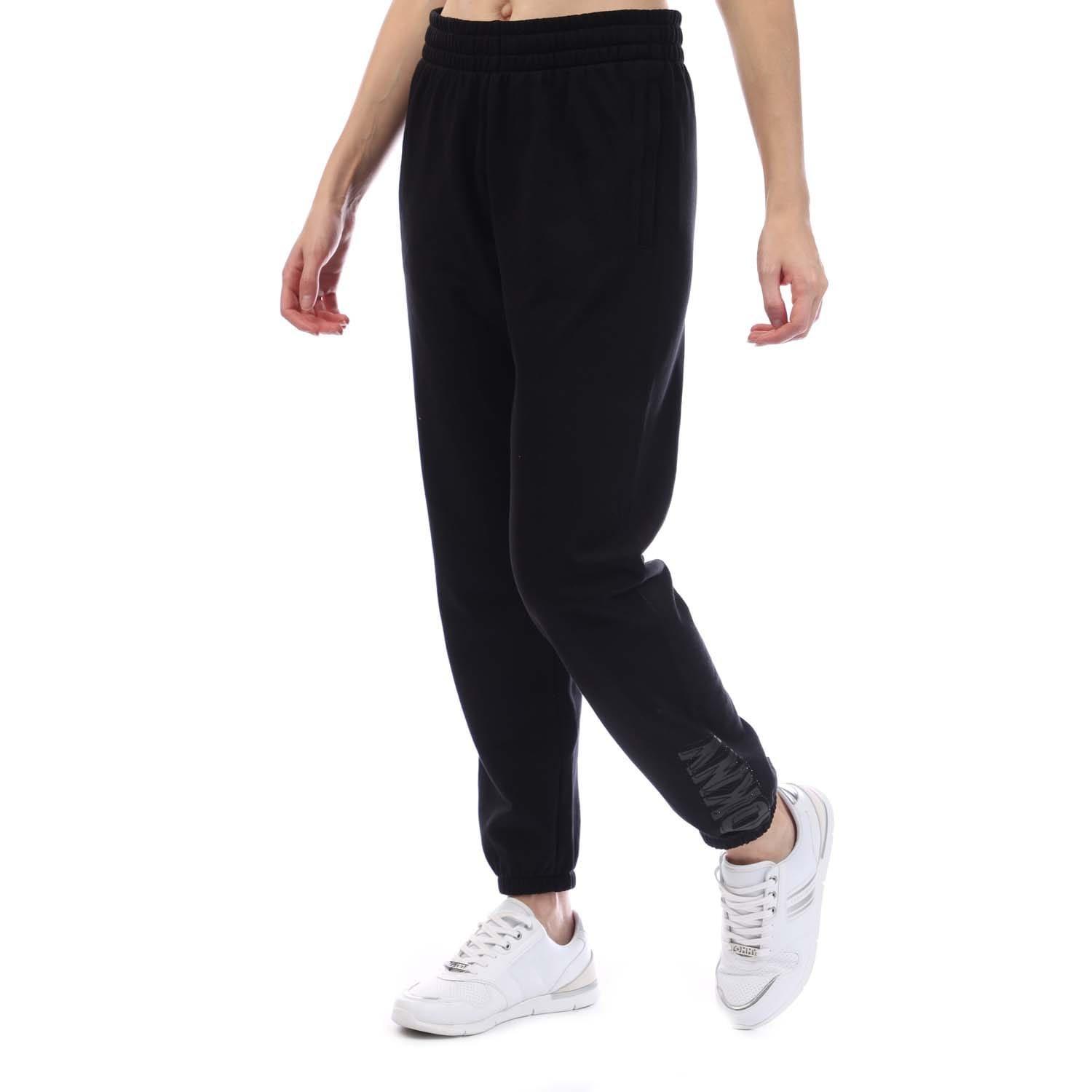 Black - DKNY - Rhinestone Logo Sweatpants - 3