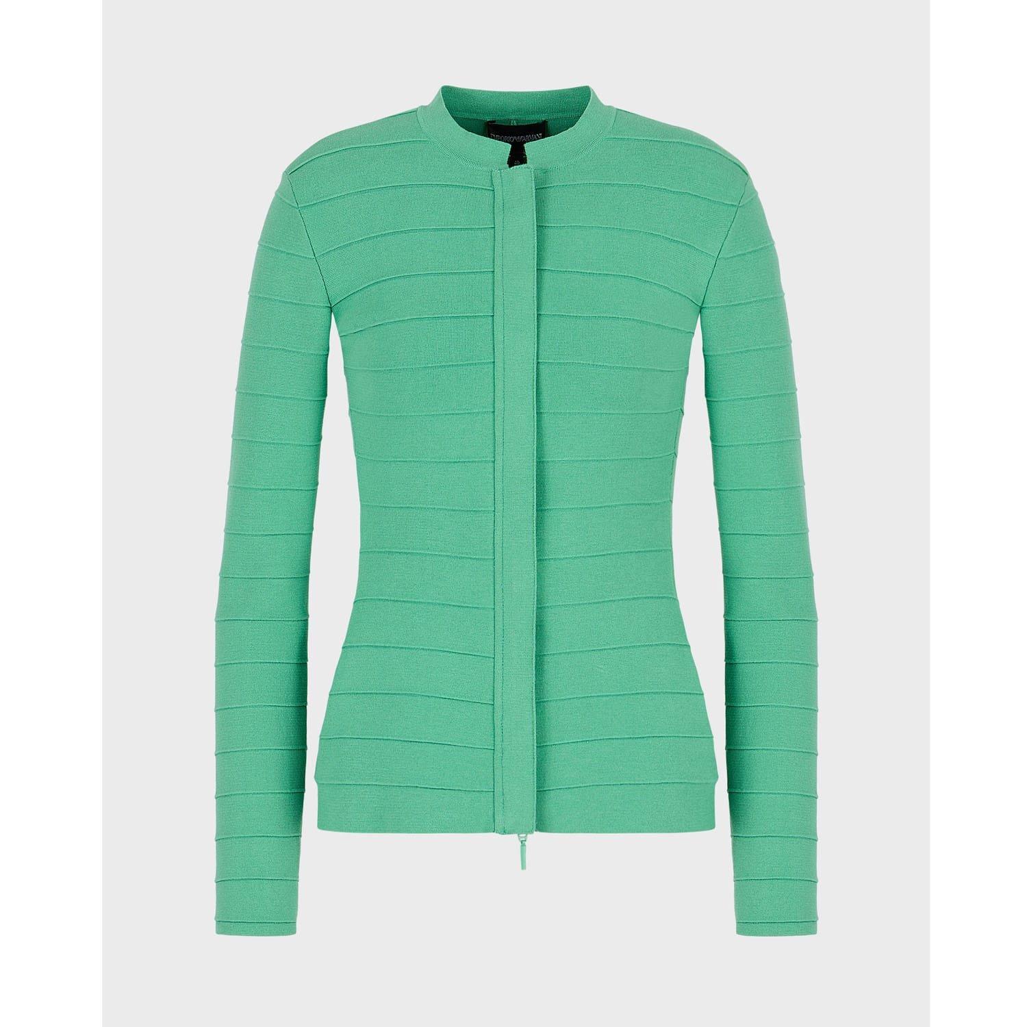 Green - Emporio Armani - Cotton Crew Neck Jacket