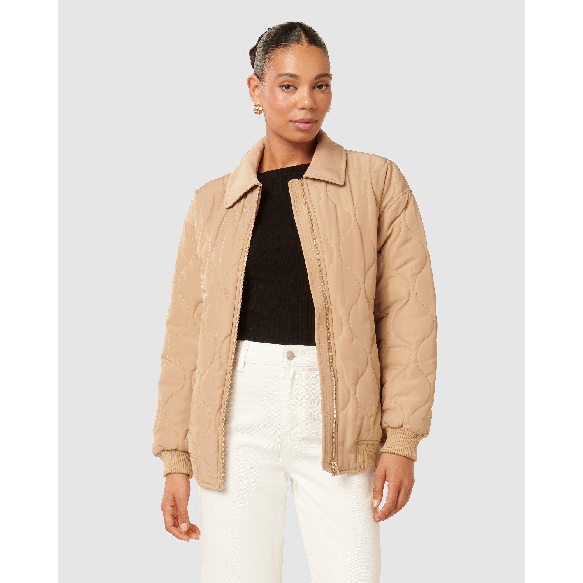 Camel - Forever New - Women's Jacinta Quilted Diamond Pattern Jacket - 3