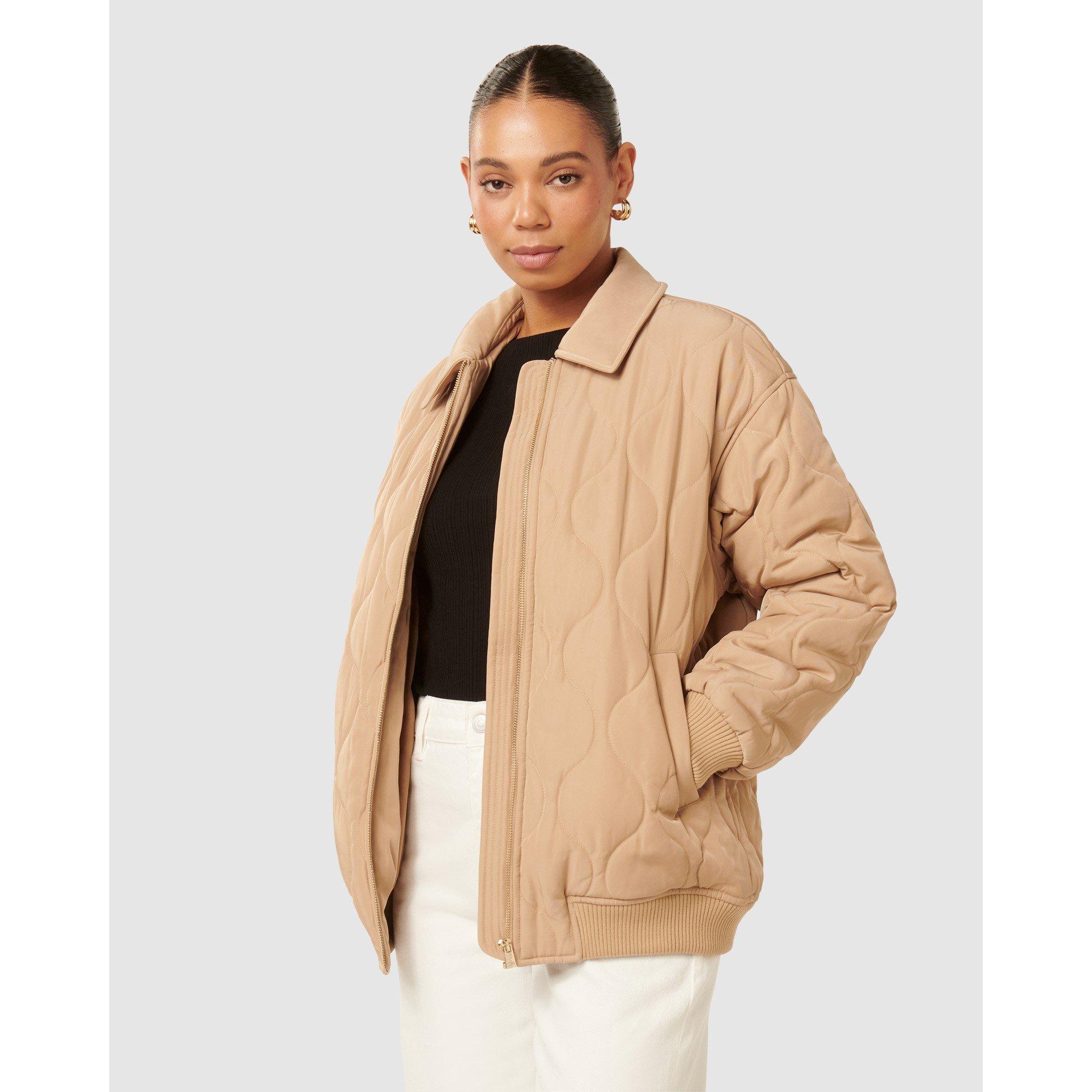 Camel - Forever New - Women's Jacinta Quilted Diamond Pattern Jacket - 5