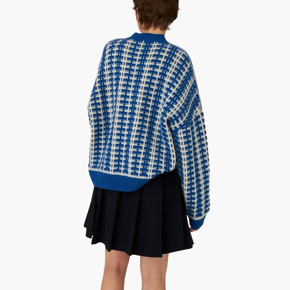 313 Blue - Stella Nova - Stella Nova Mixed Stripes Wool / Mohair Cardigan - Blue Stripes - 2