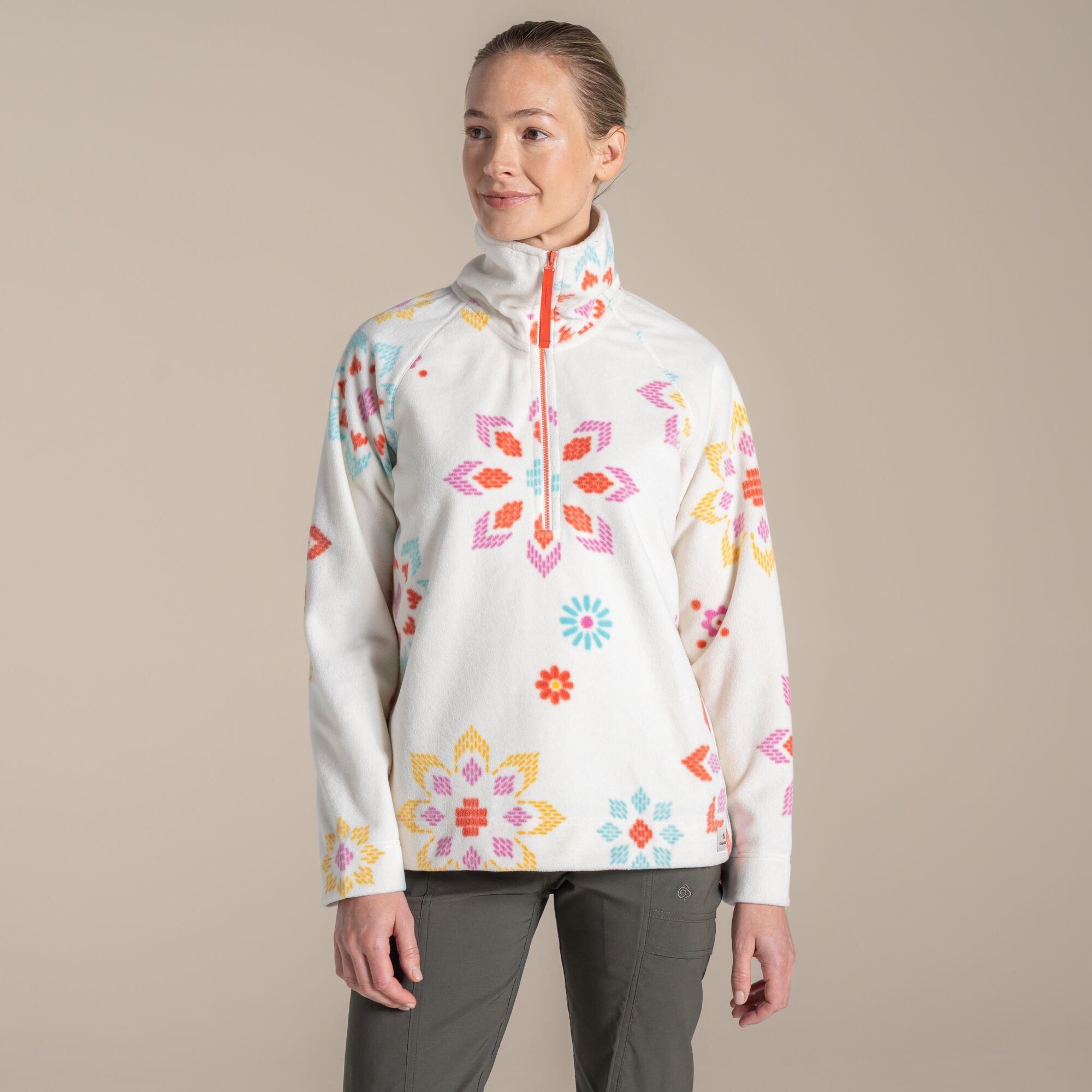 Floral Print - Craghoppers - Annjela Quick-Drying Half Zip Microfleece Top - 1