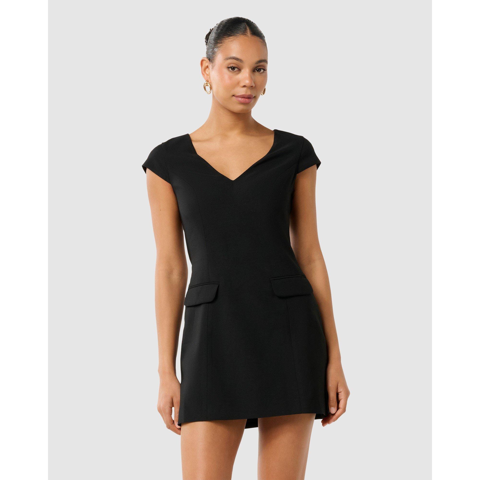 Black - Forever New - Layla Cap Sleeves Mini Dress - 3